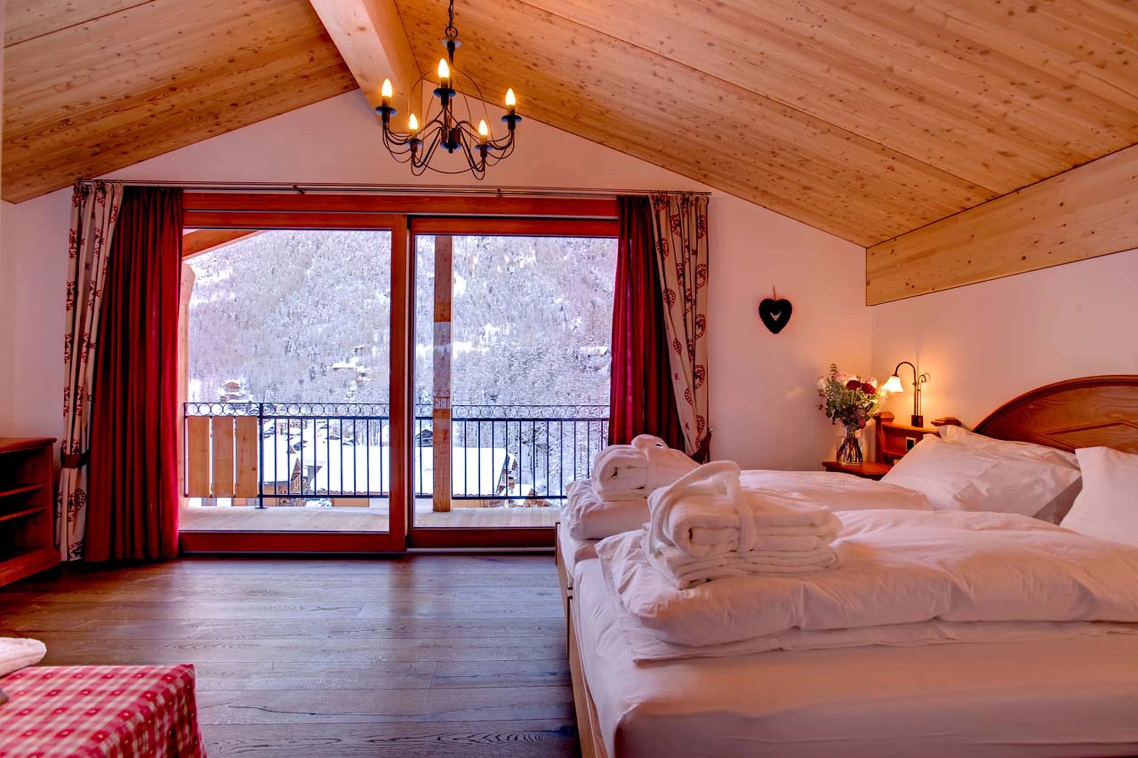 Bedroom three at Chalet Pollux in Zermatt