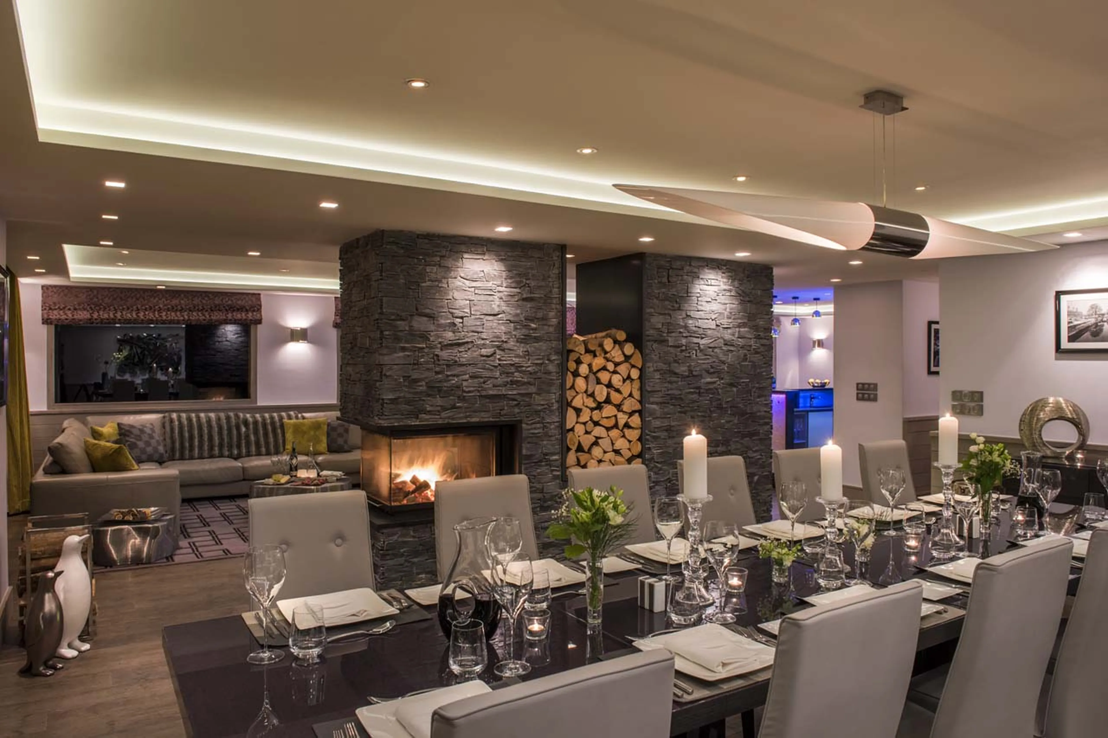 Fireplace at Chalet Pont du Cam in Meribel