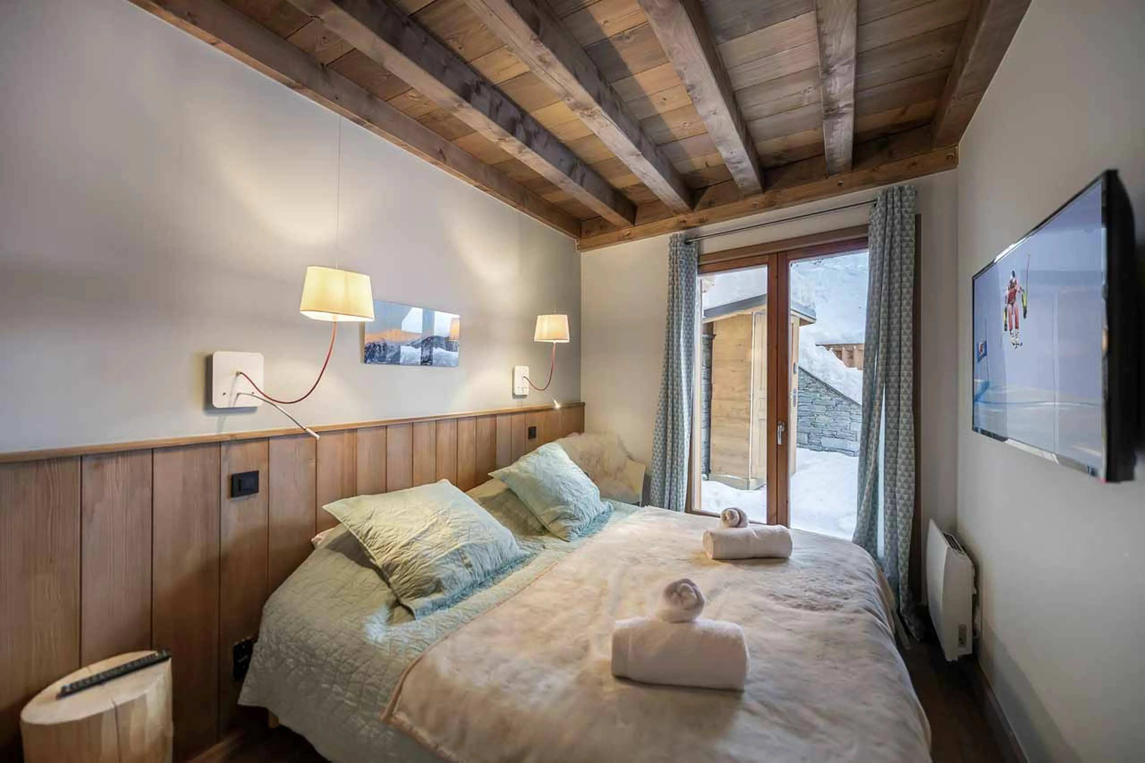 Bedroom one at Chalet Prosper in Courchevel 1550