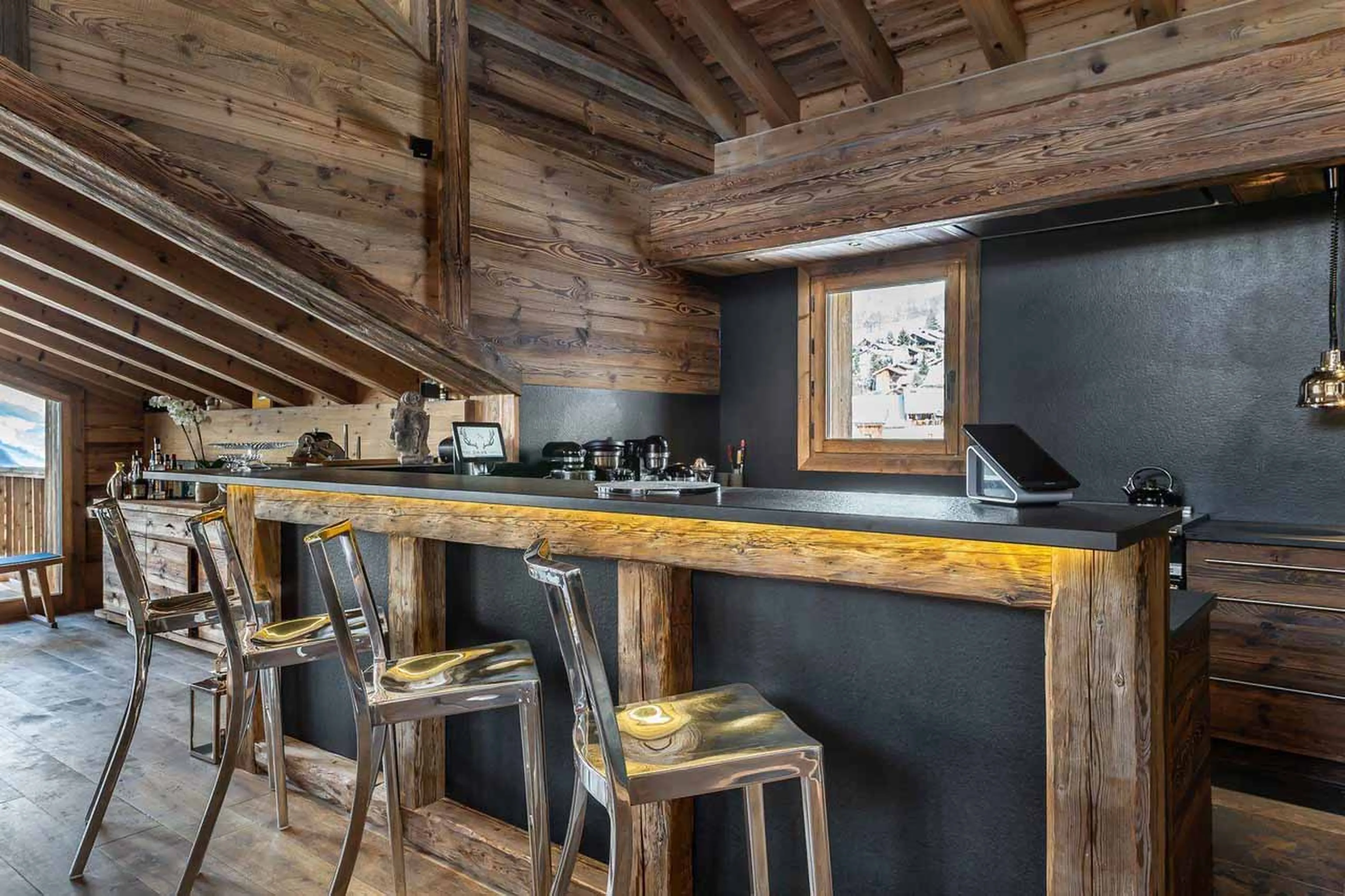 Kitchen at Chalet Pure Black Crystal in St Martin de Belleville