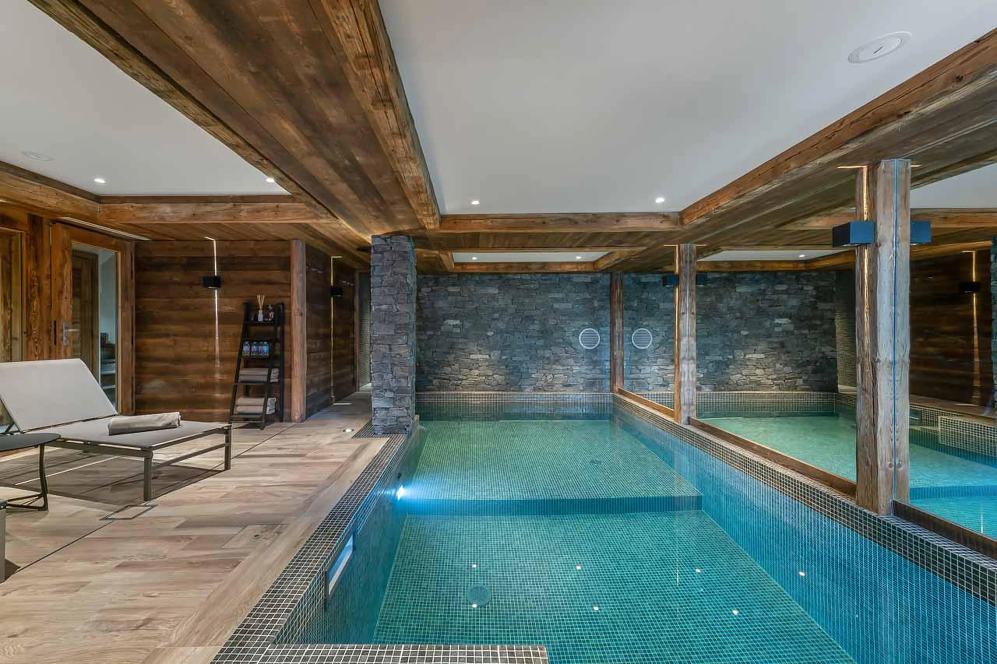 Indoor pool at  Chalet Pure Black Crystal in St Martin de Belleville