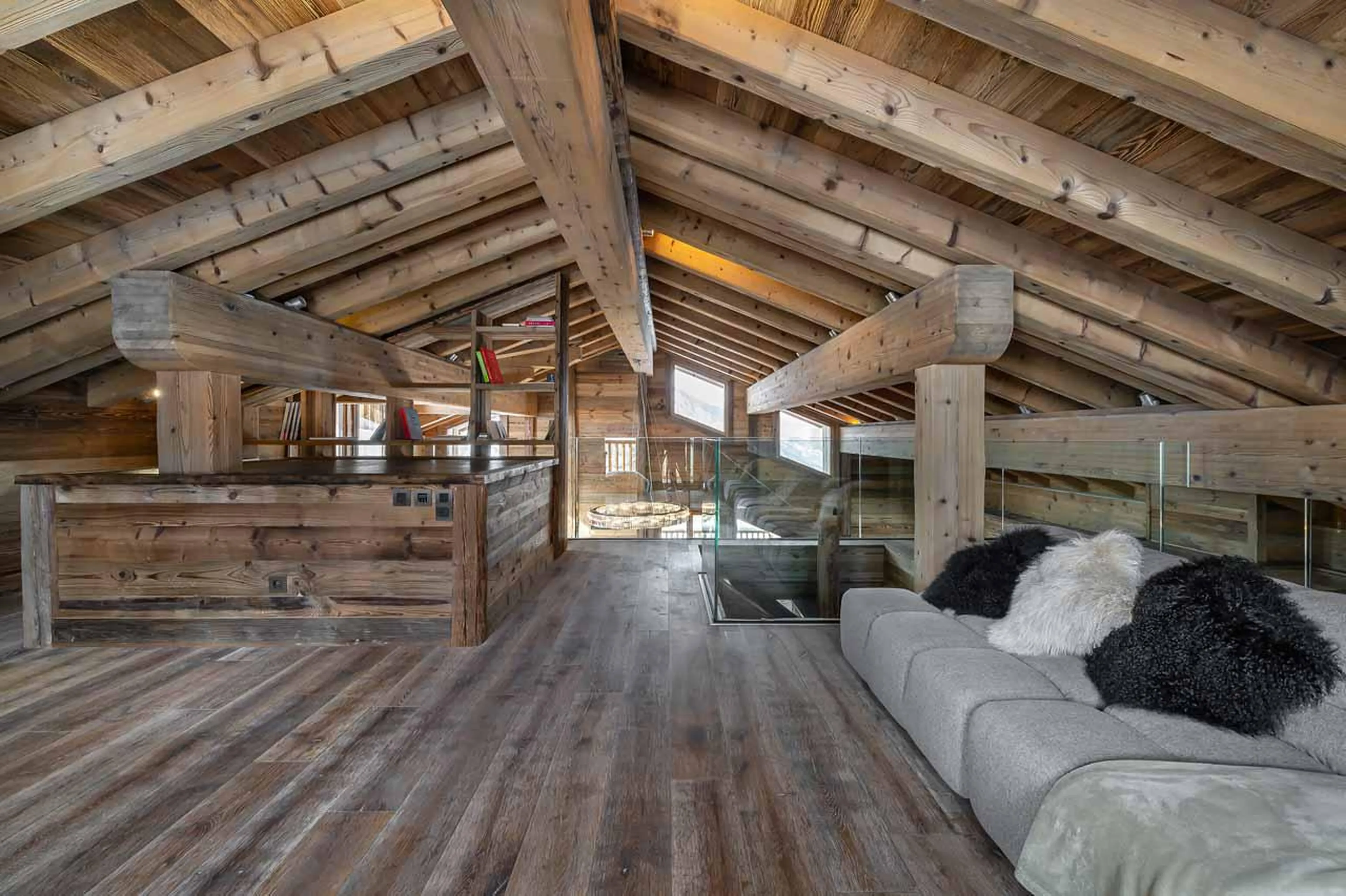 Spacious TV lounge at  Chalet Pure Black Crystal in St Martin de Belleville