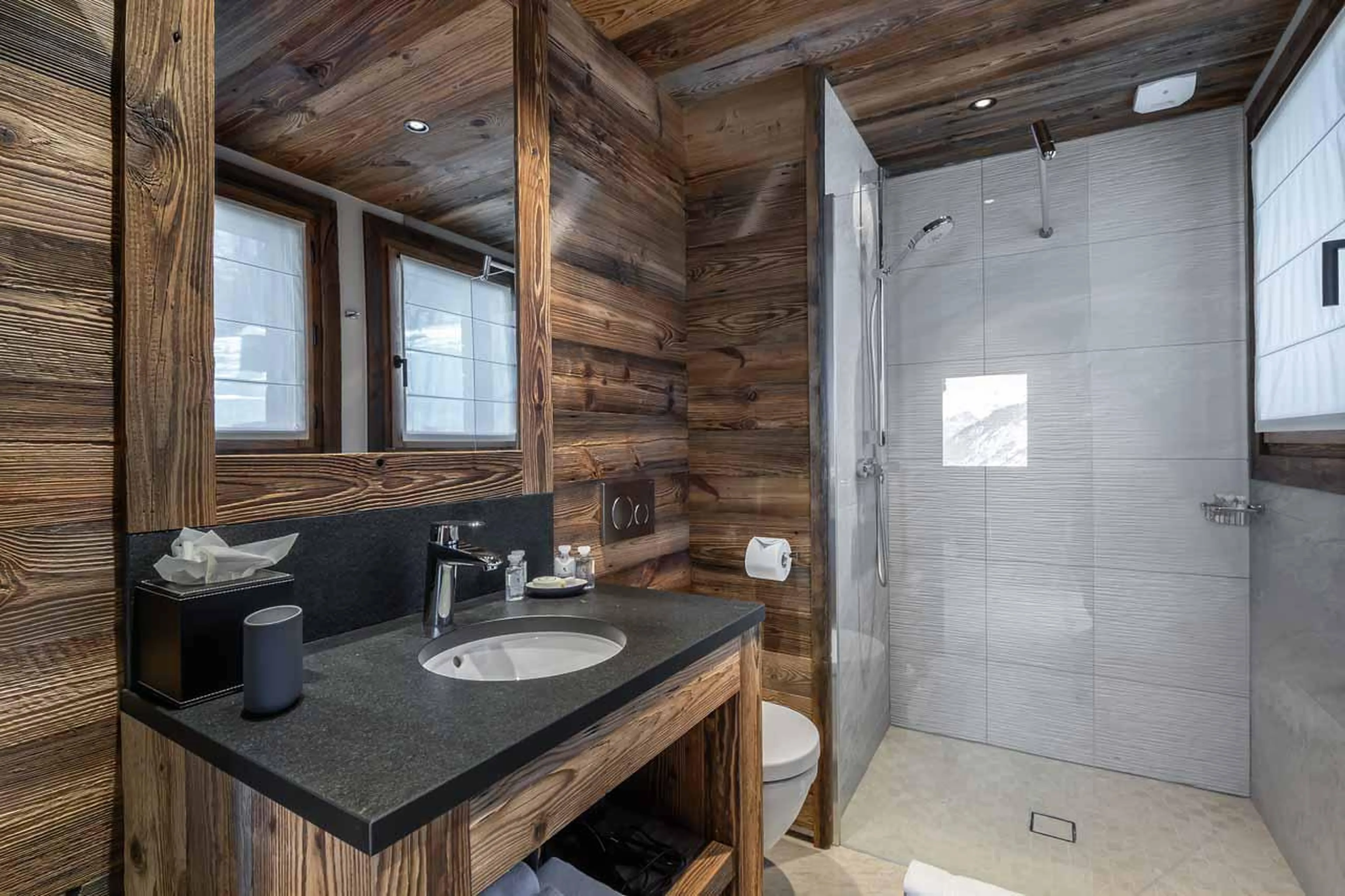 Shower room three at Chalet Pure White Crystal in St Martin de Belleville