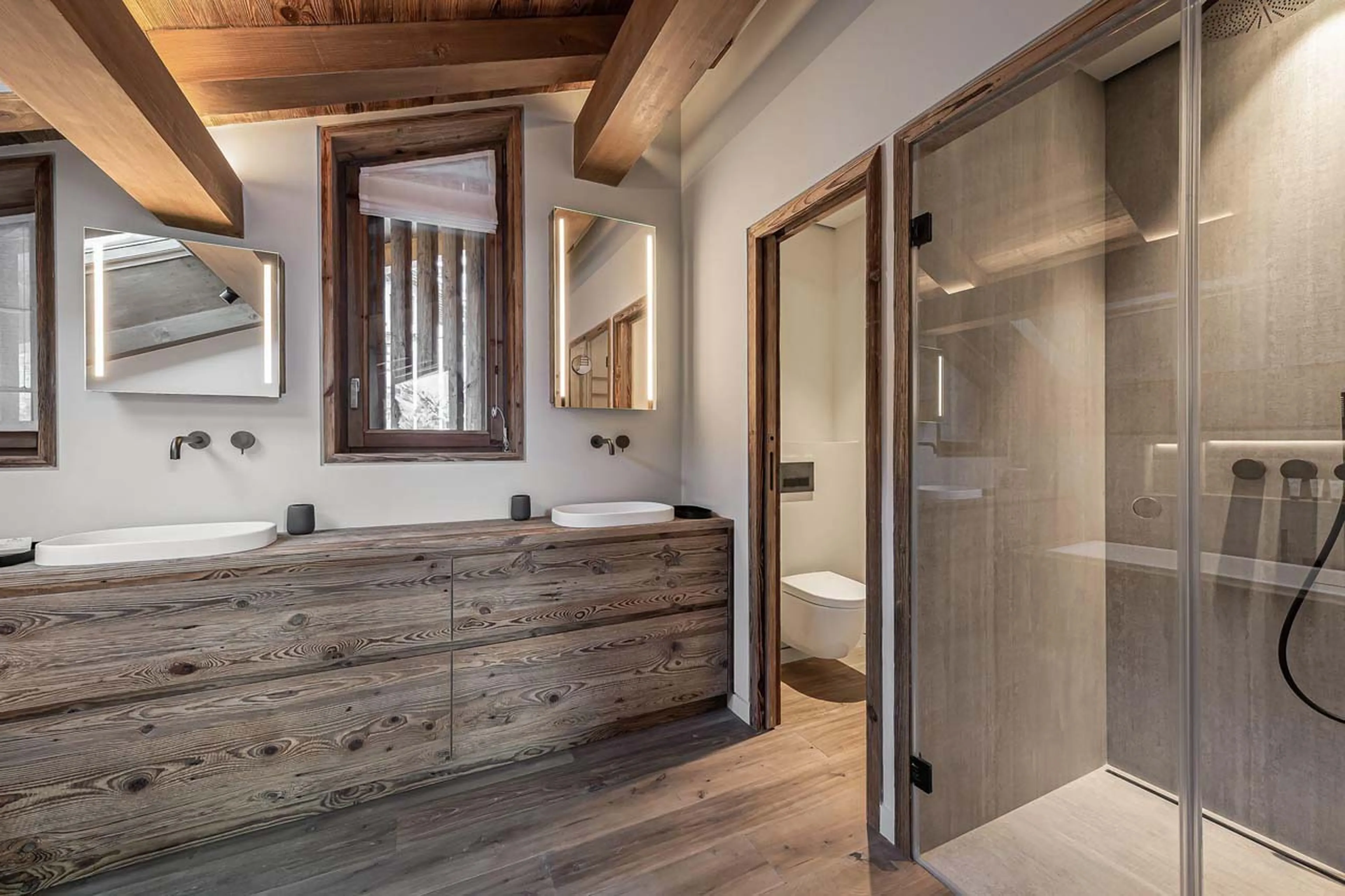 Bedroom one bathroom at Chalet Quebec in St Martin de Belleville