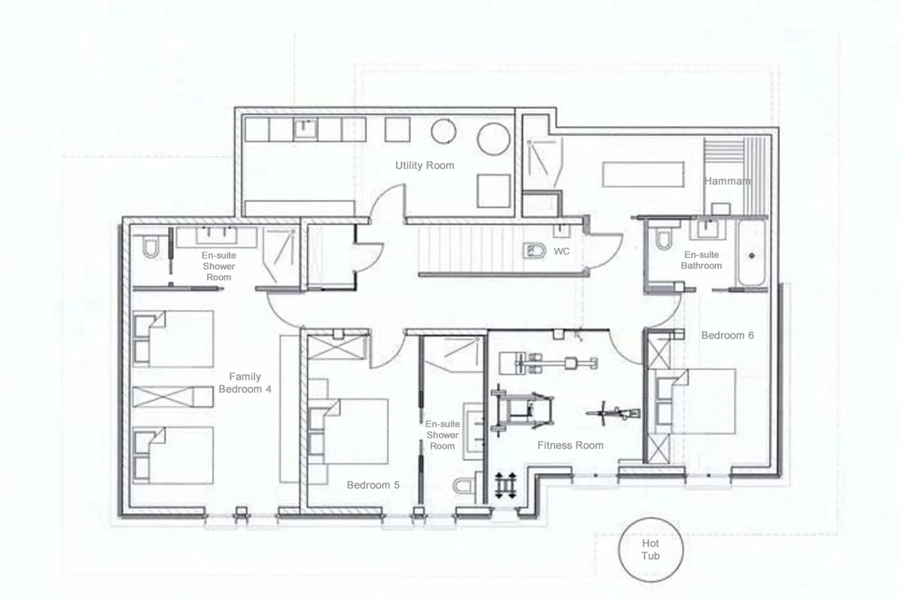 Level -1 floor plan of Chalet Quebec in St Martin de Belleville