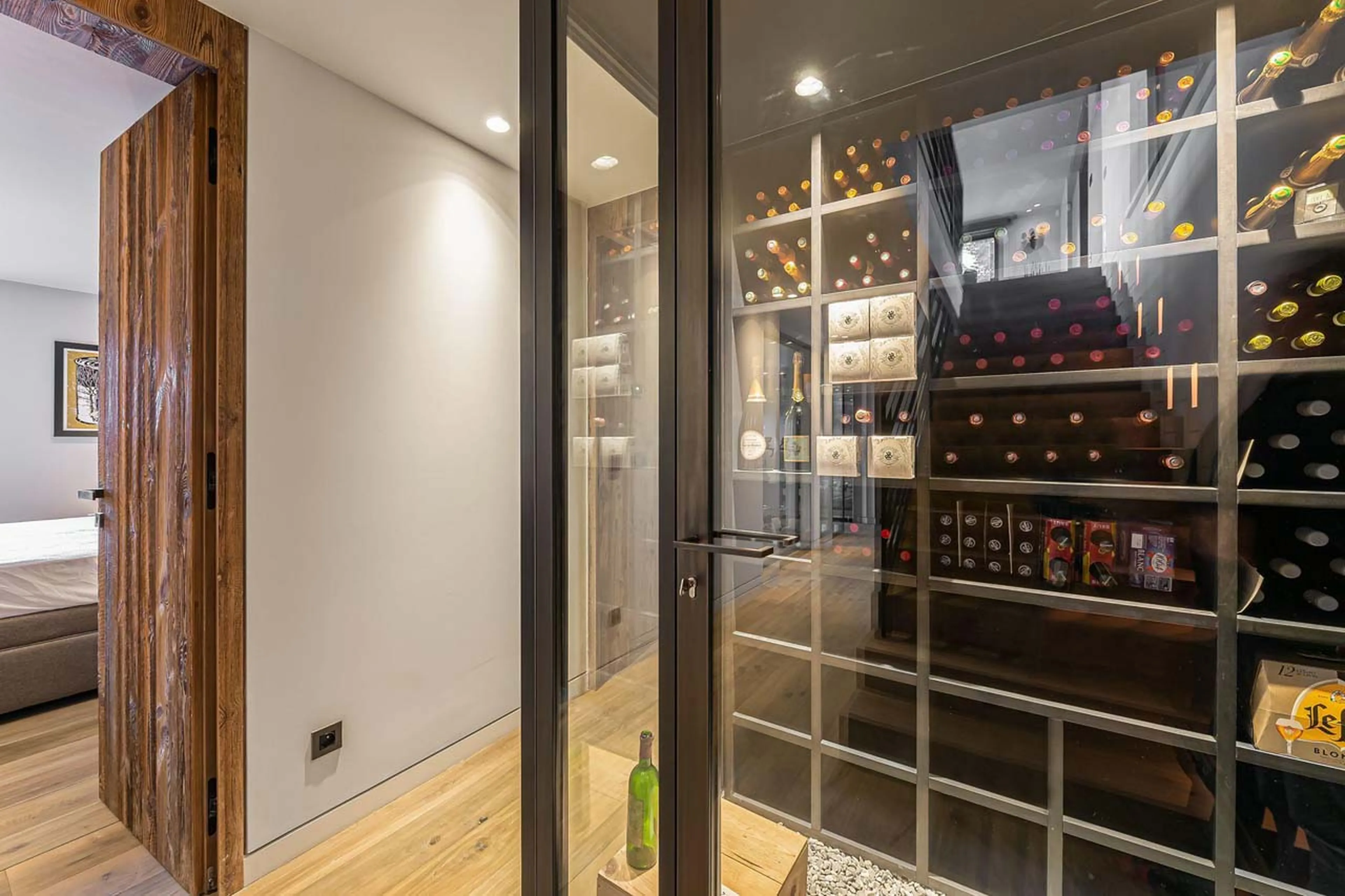Wine cellar at Chalet Quebec in St Martin de Belleville