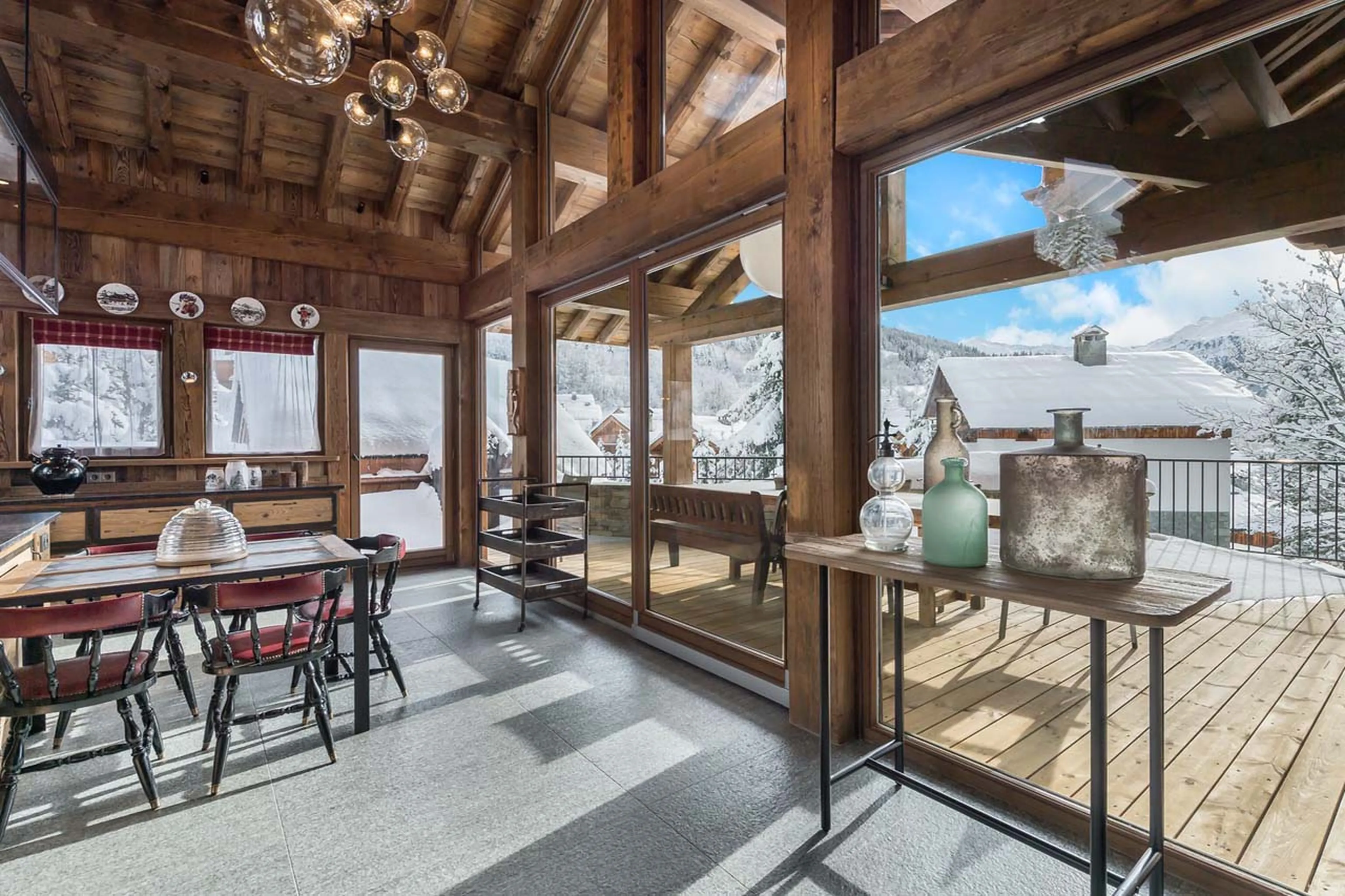 Breakfast table at Chalet Queen Mijane in Meribel