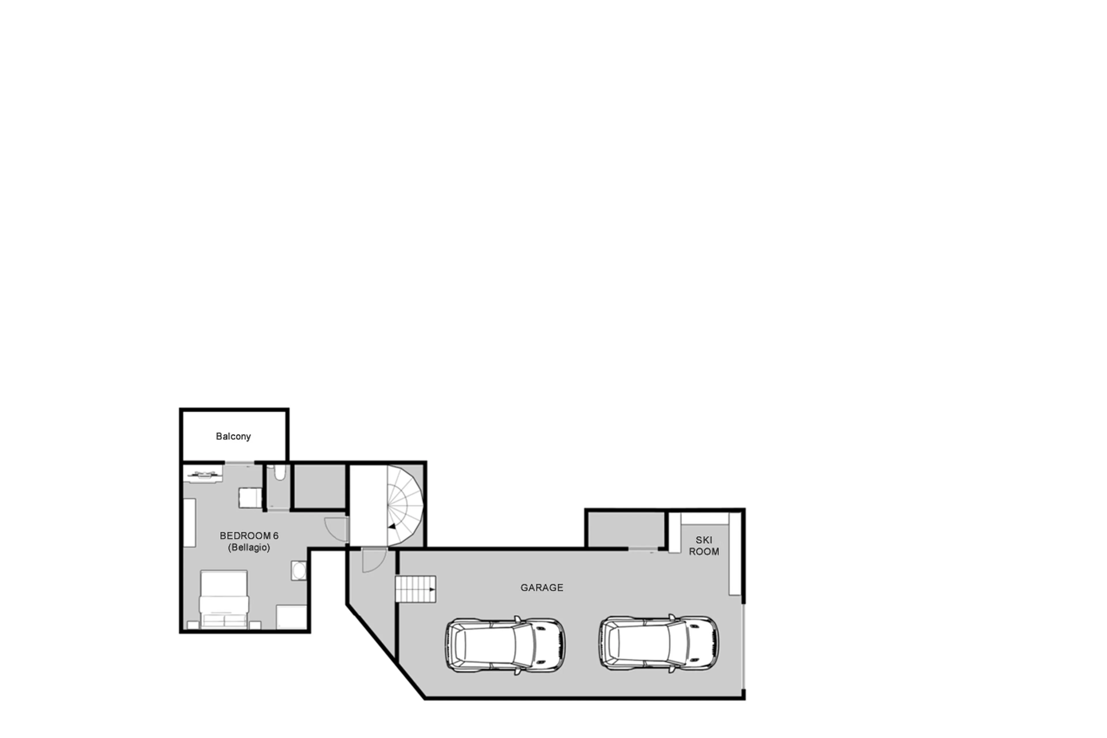 Level 3 floor plan of Chalet Quezac in Tignes