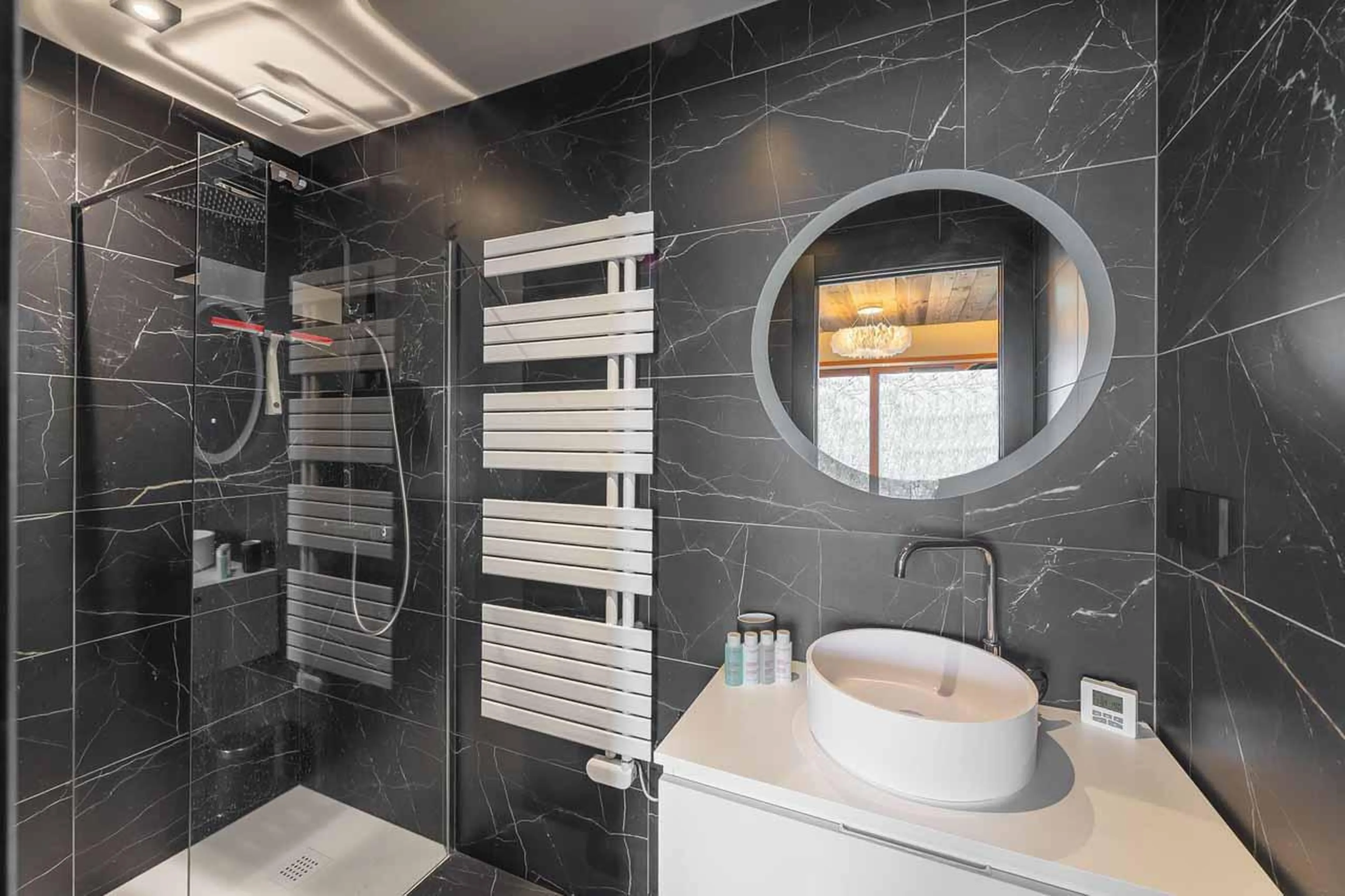 Shower room three at Chalet R Family in Megeve