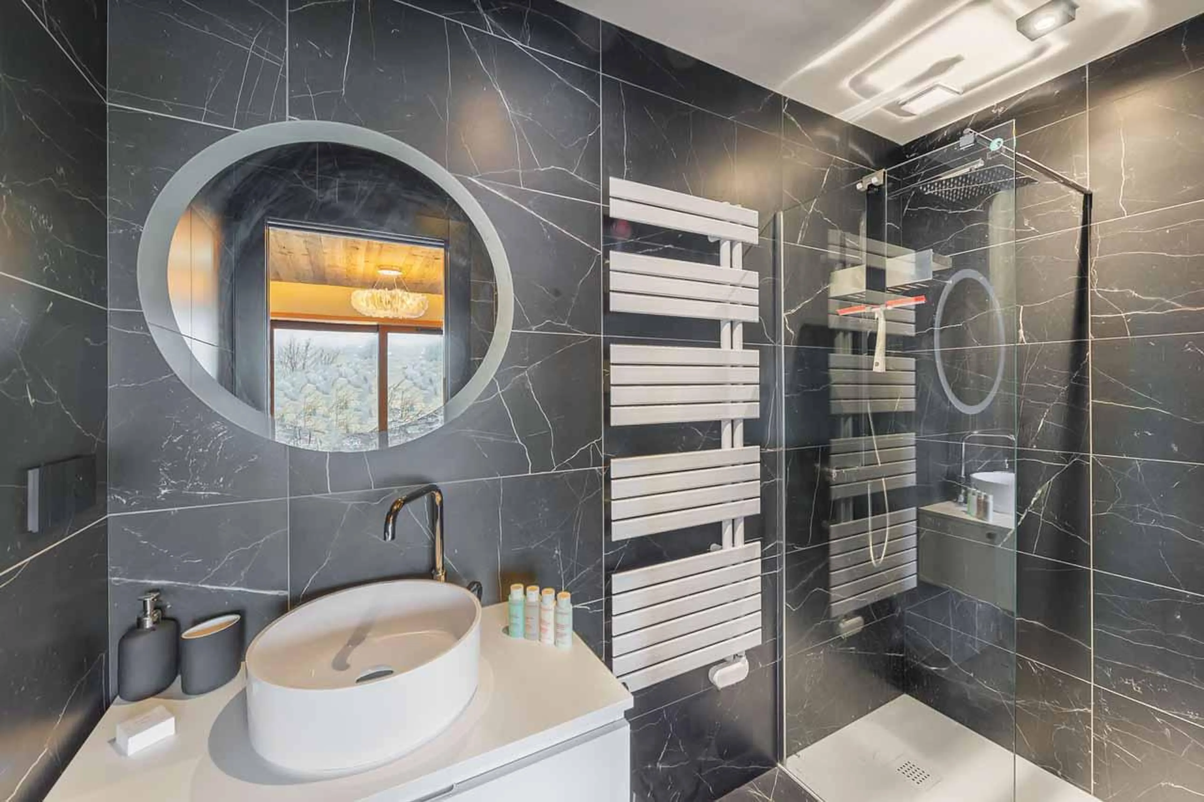 Shower room four at Chalet R Family in Megeve