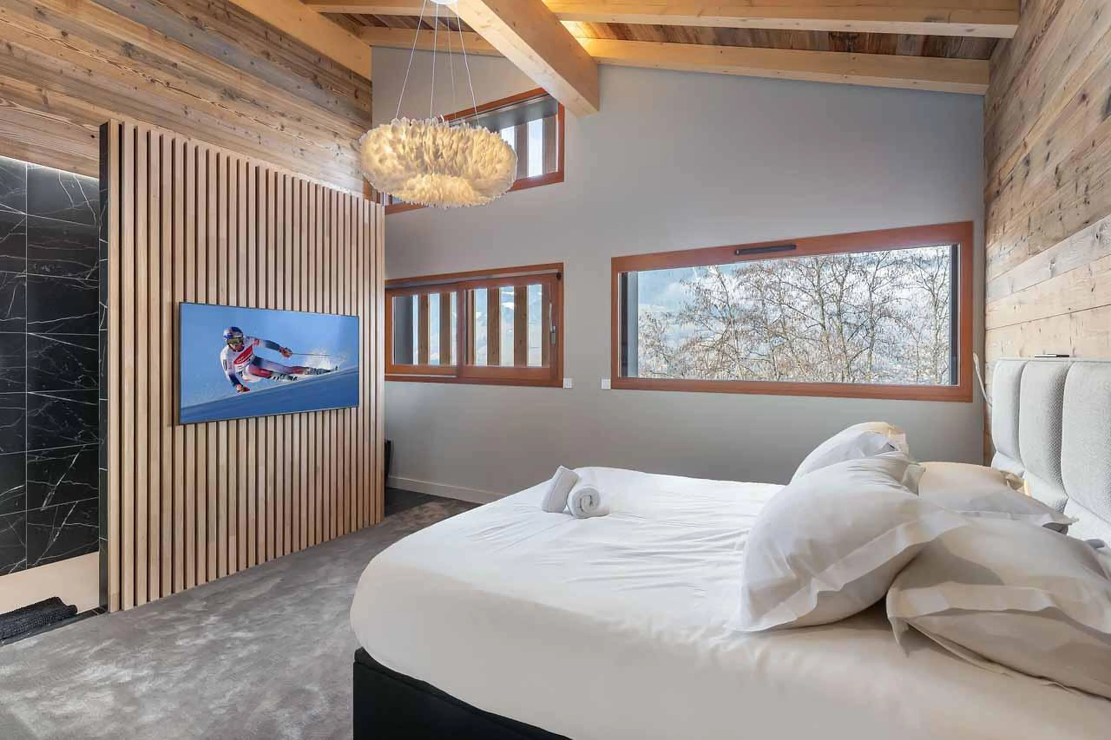 Bedroom five at Chalet R Family in Megeve