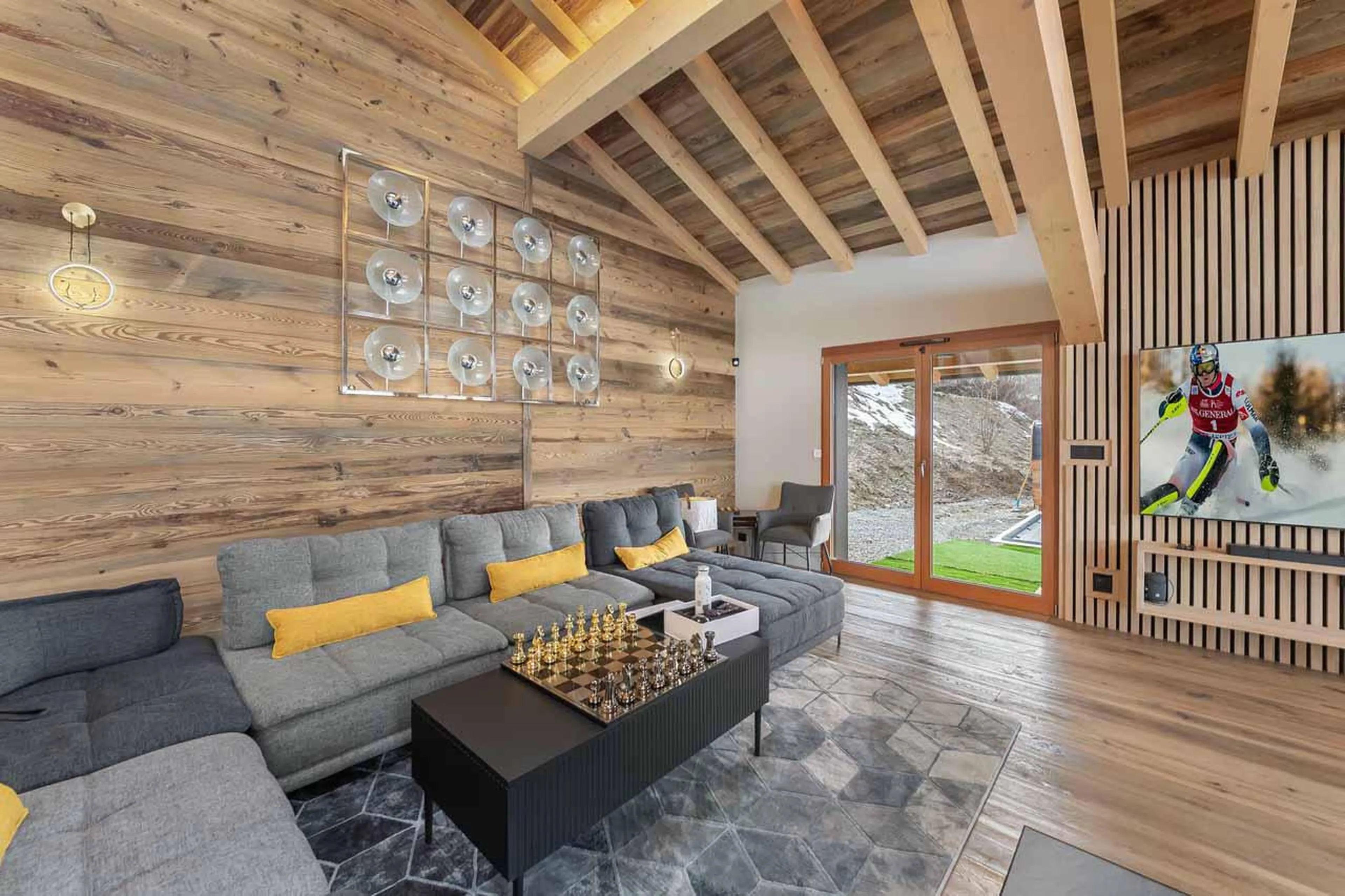 Seating area at Chalet R Family in Megeve