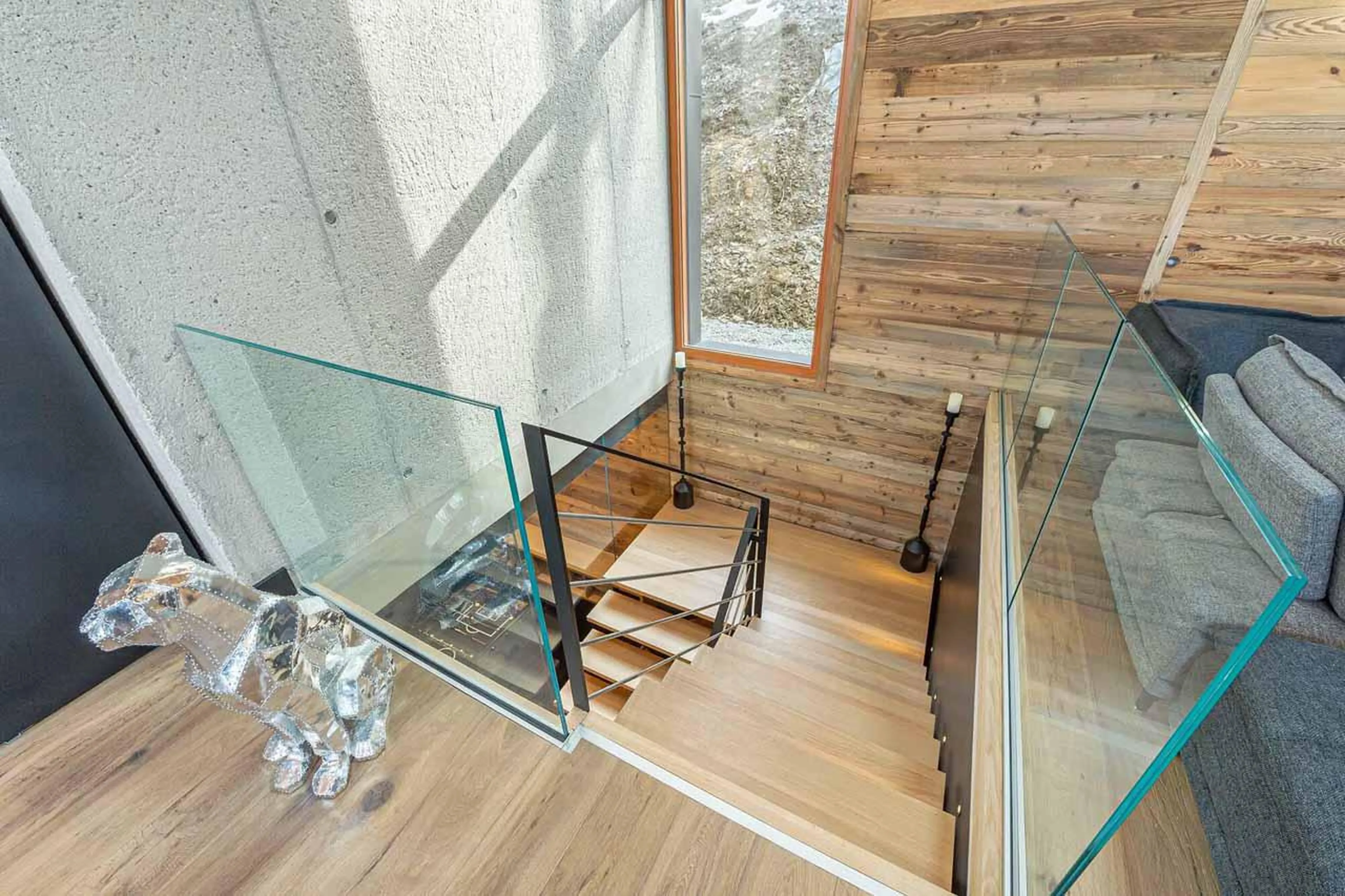 Staircase at Chalet R Family in Megeve