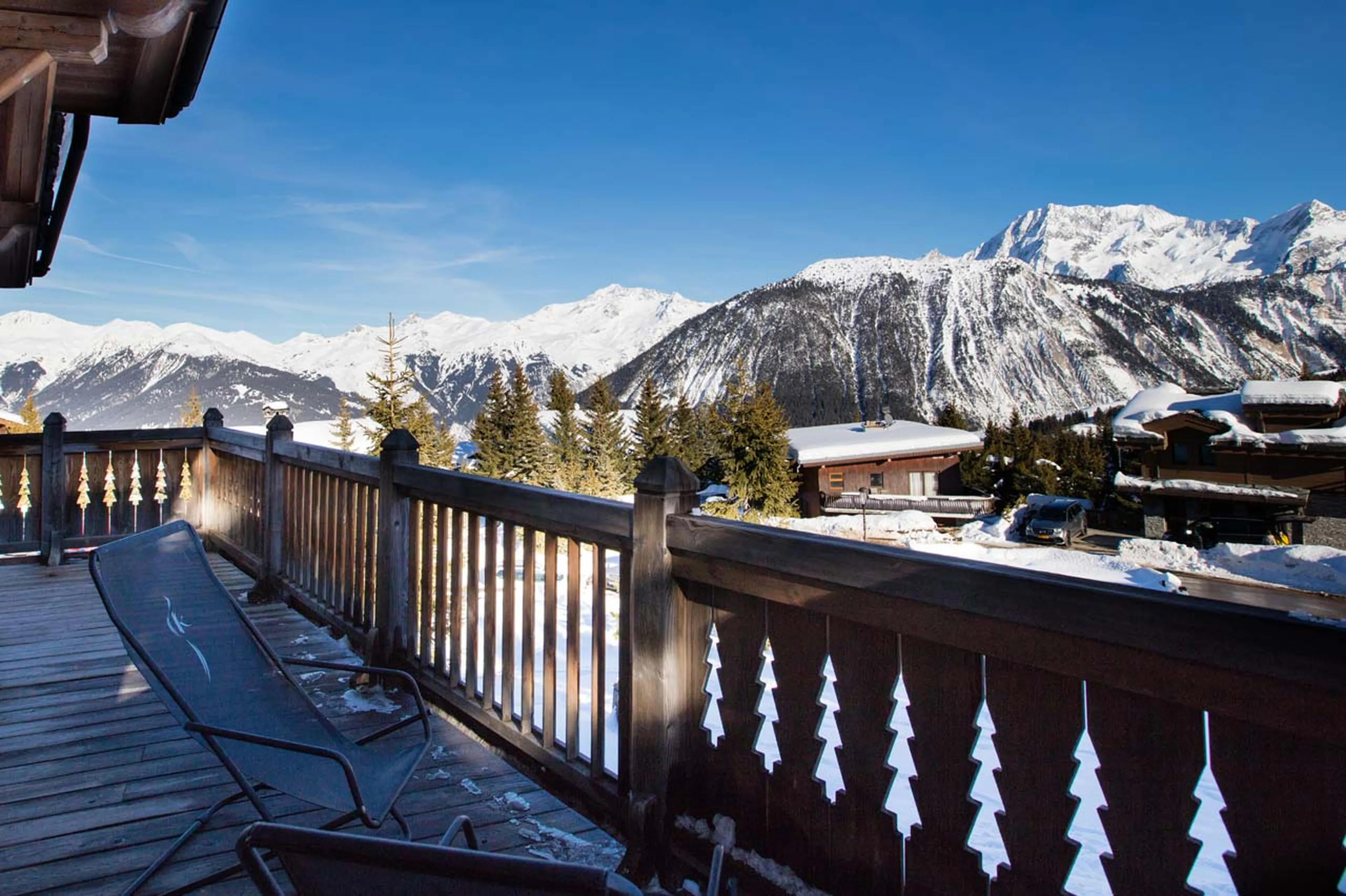 View from balcony of Chalet Razzie in Courchevel 1850