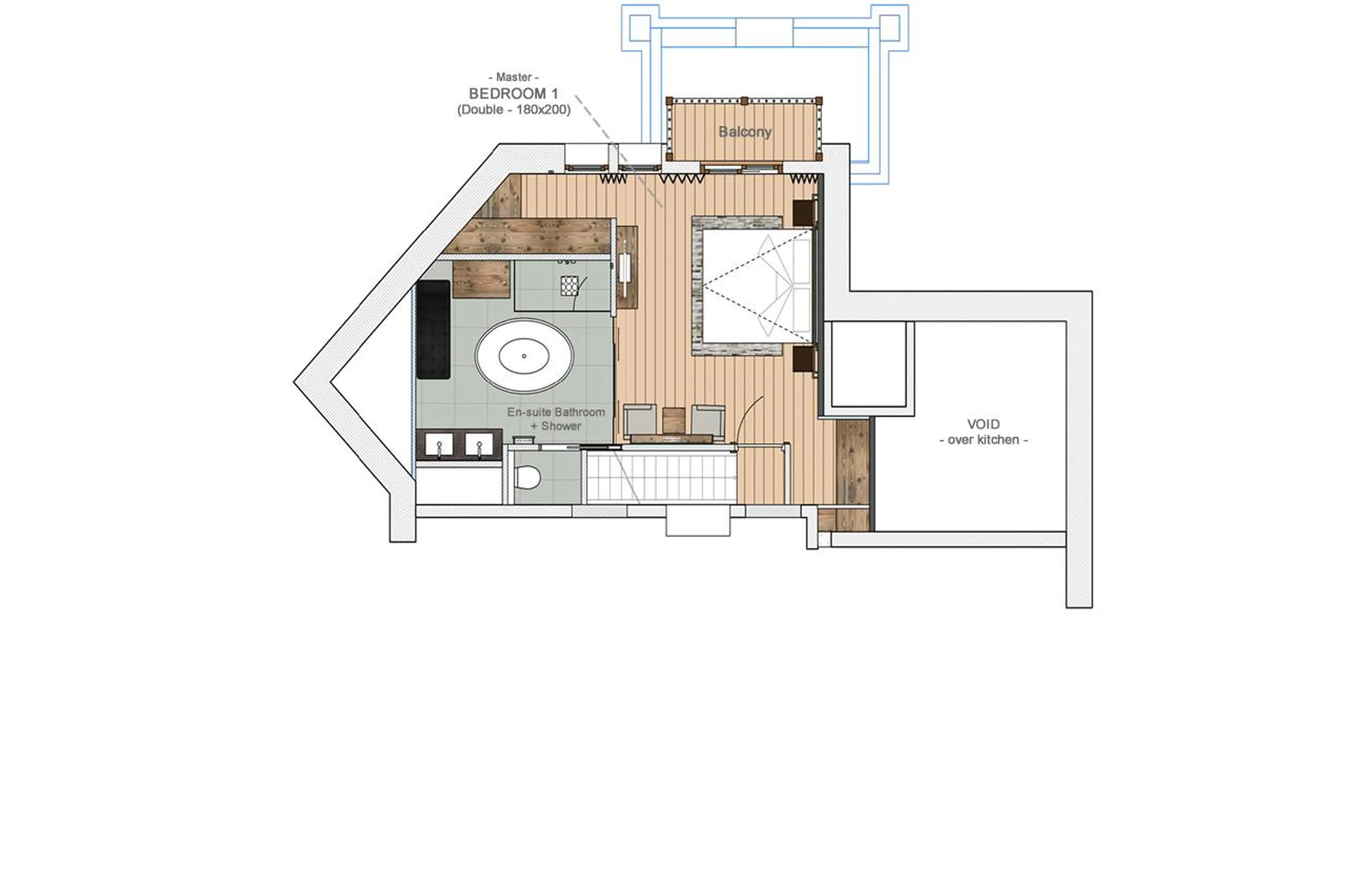 Level 1 floor plan of Chalet Razzie in Courchevel 1850