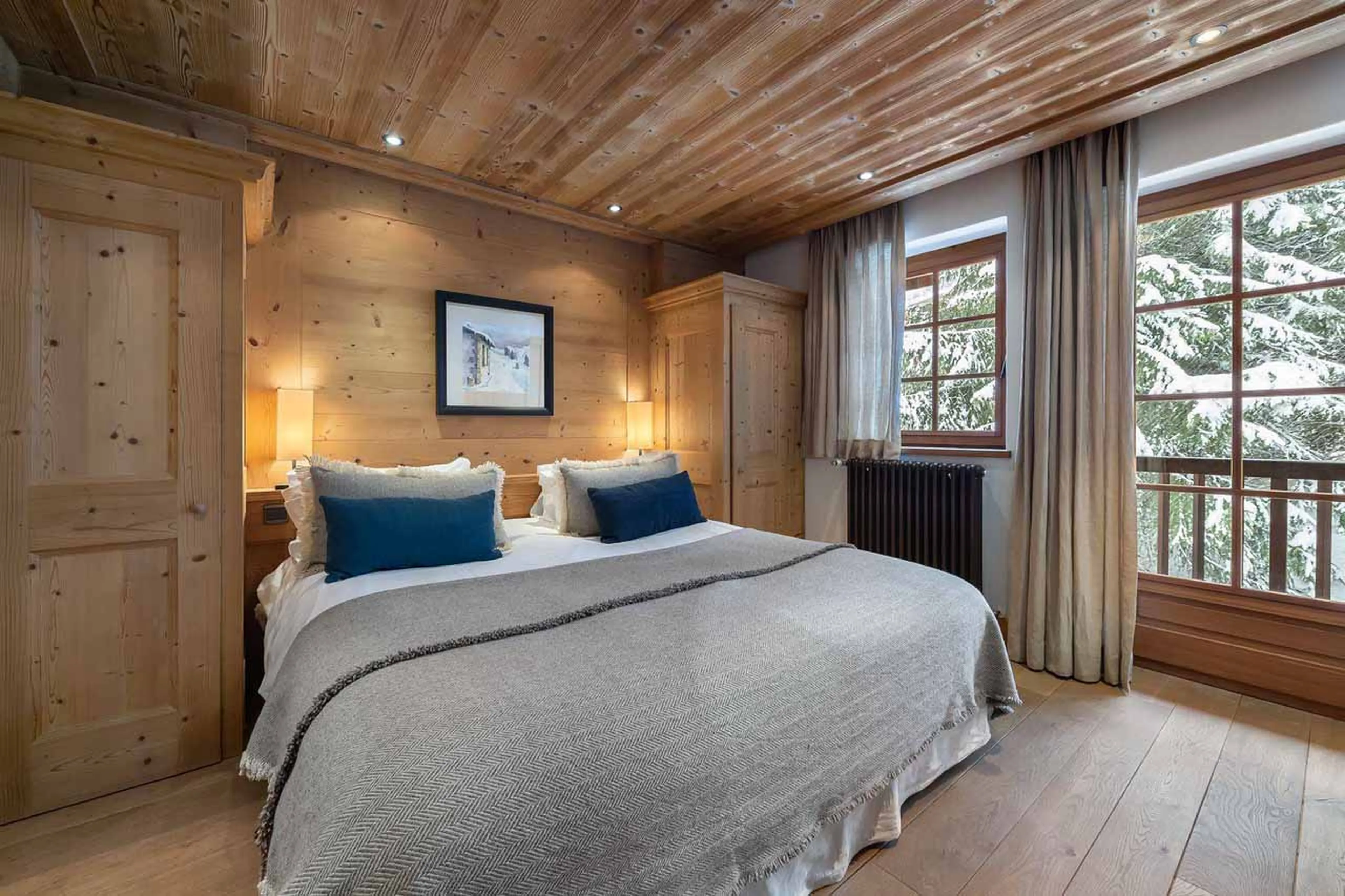 Bedroom one at Chalet Reine des Pres in Megeve