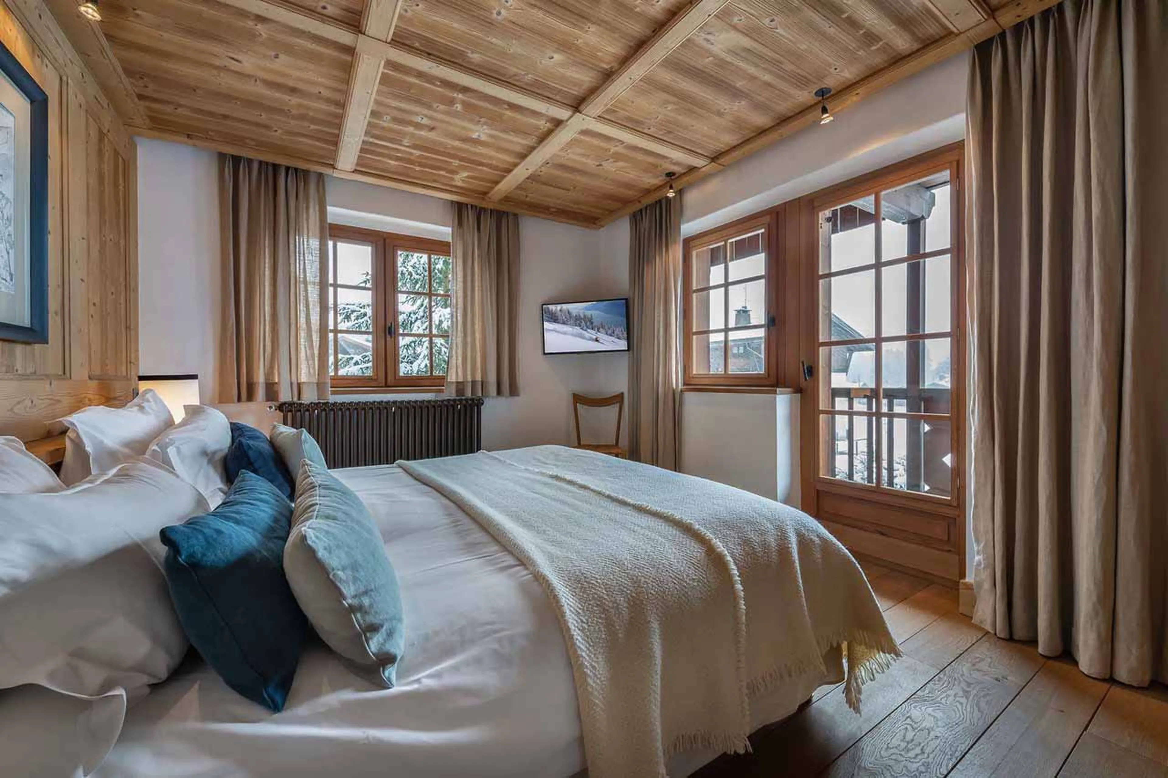 Bedroom three at  Chalet Reine des Pres in Megeve