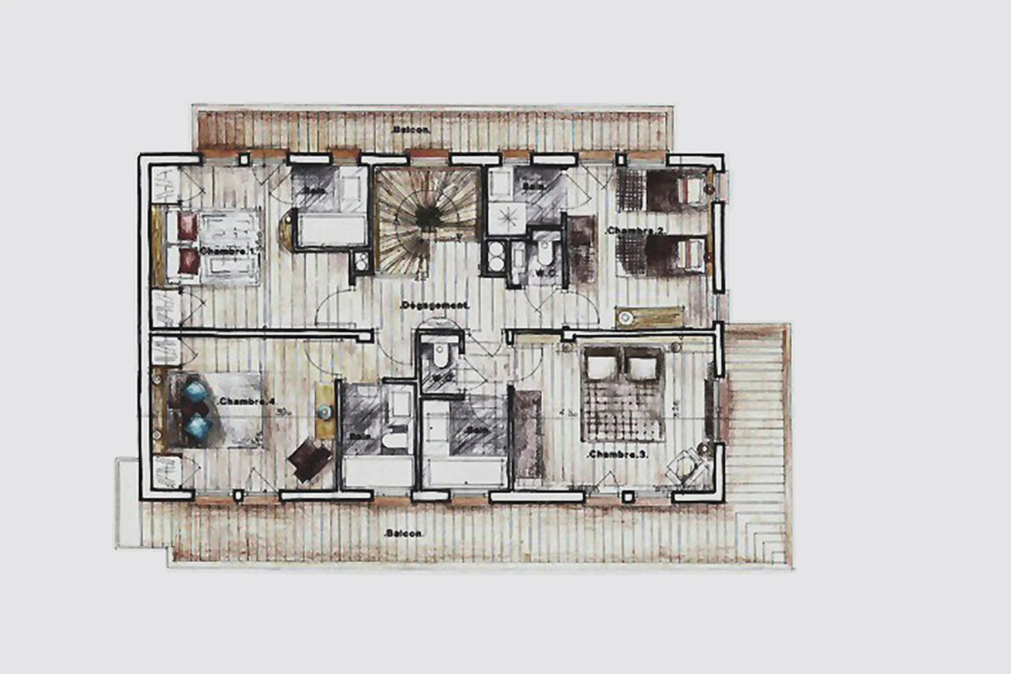 Level 1 floor plan of Chalet Reine des Pres in Megeve