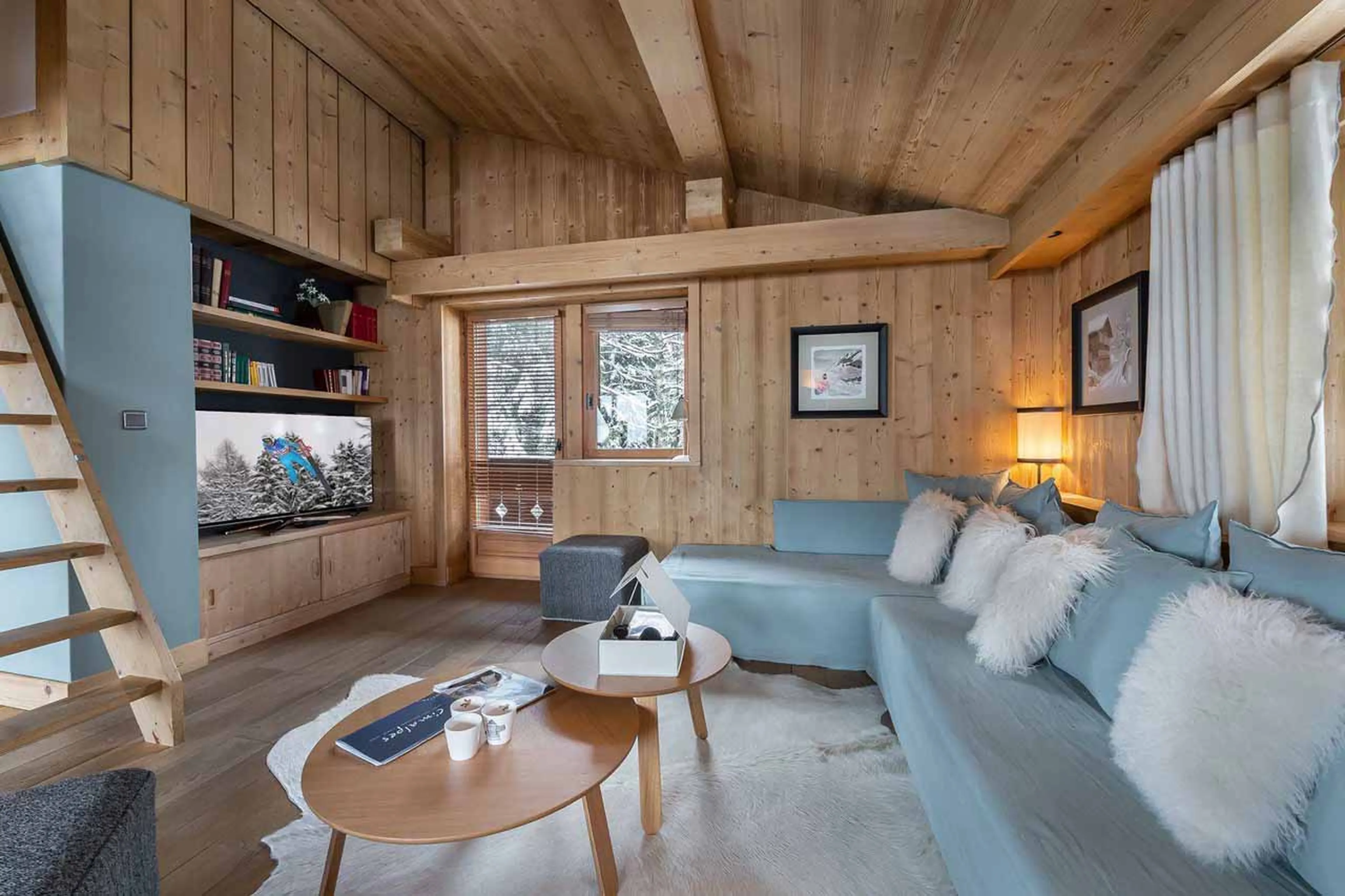 Living area at Chalet Reine des Pres in Megeve