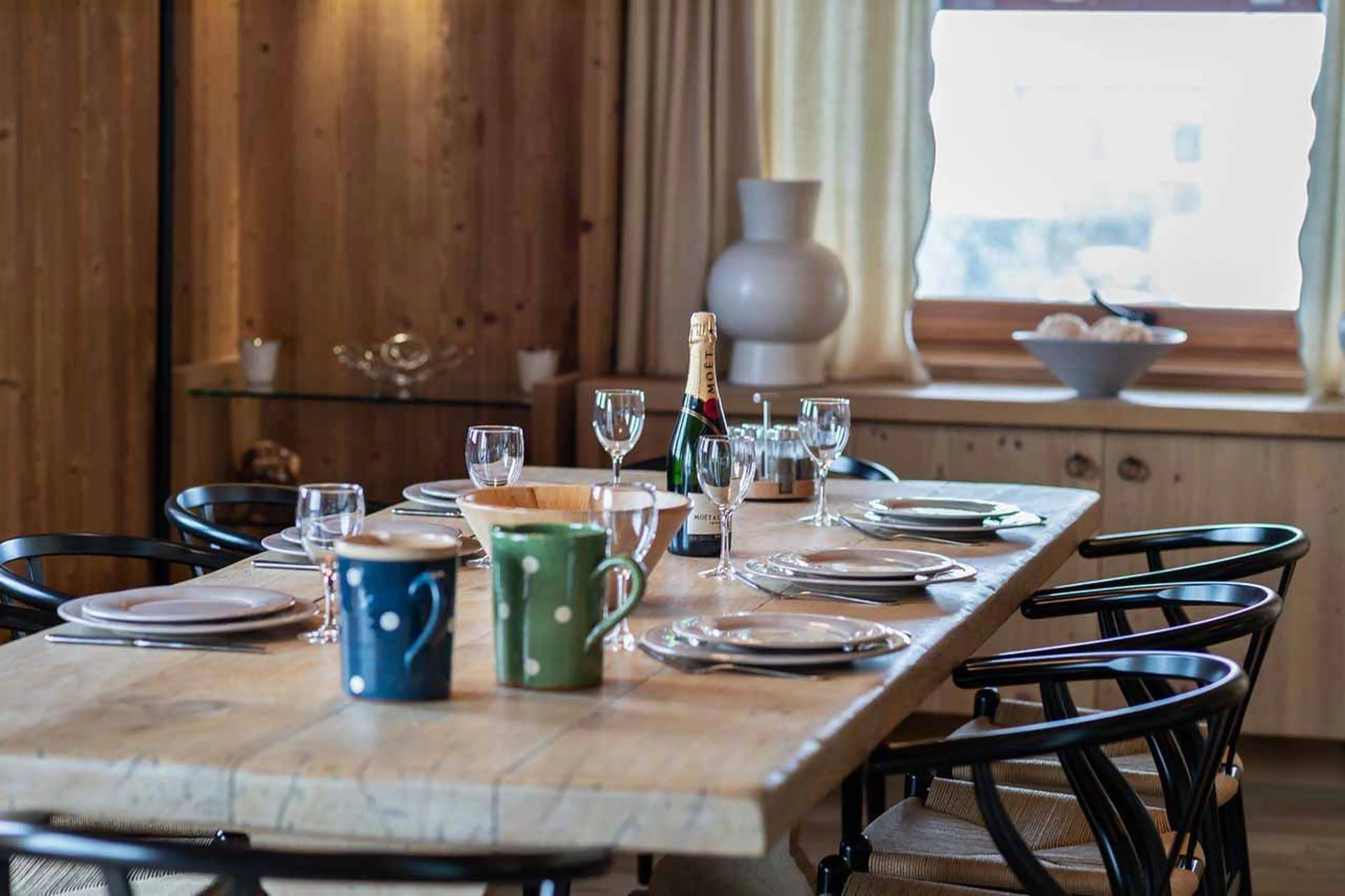 Dining table at Chalet Reine des Pres in Megeve