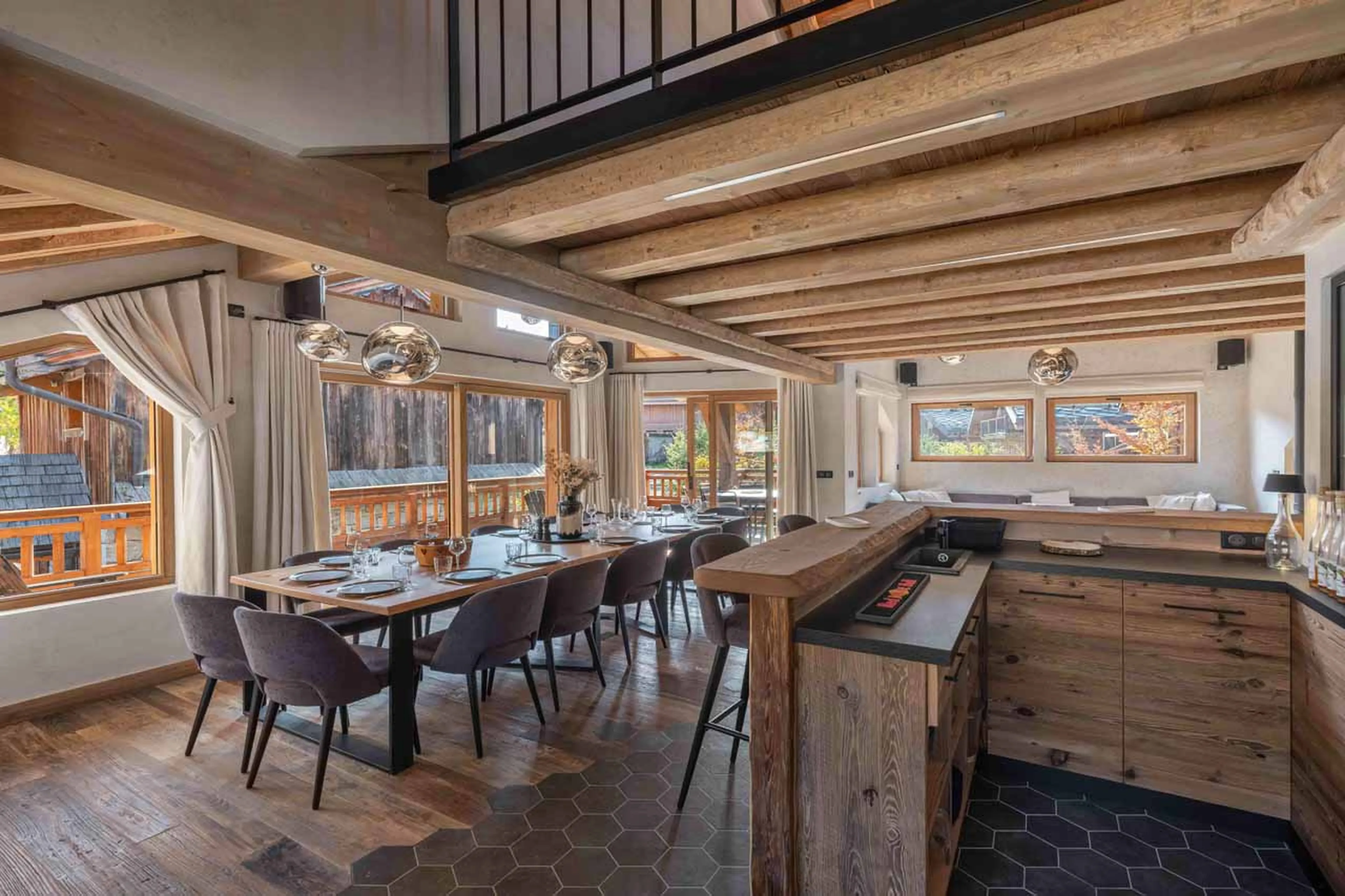 Dining table at Chalet Reve de Marmotte in Meribel