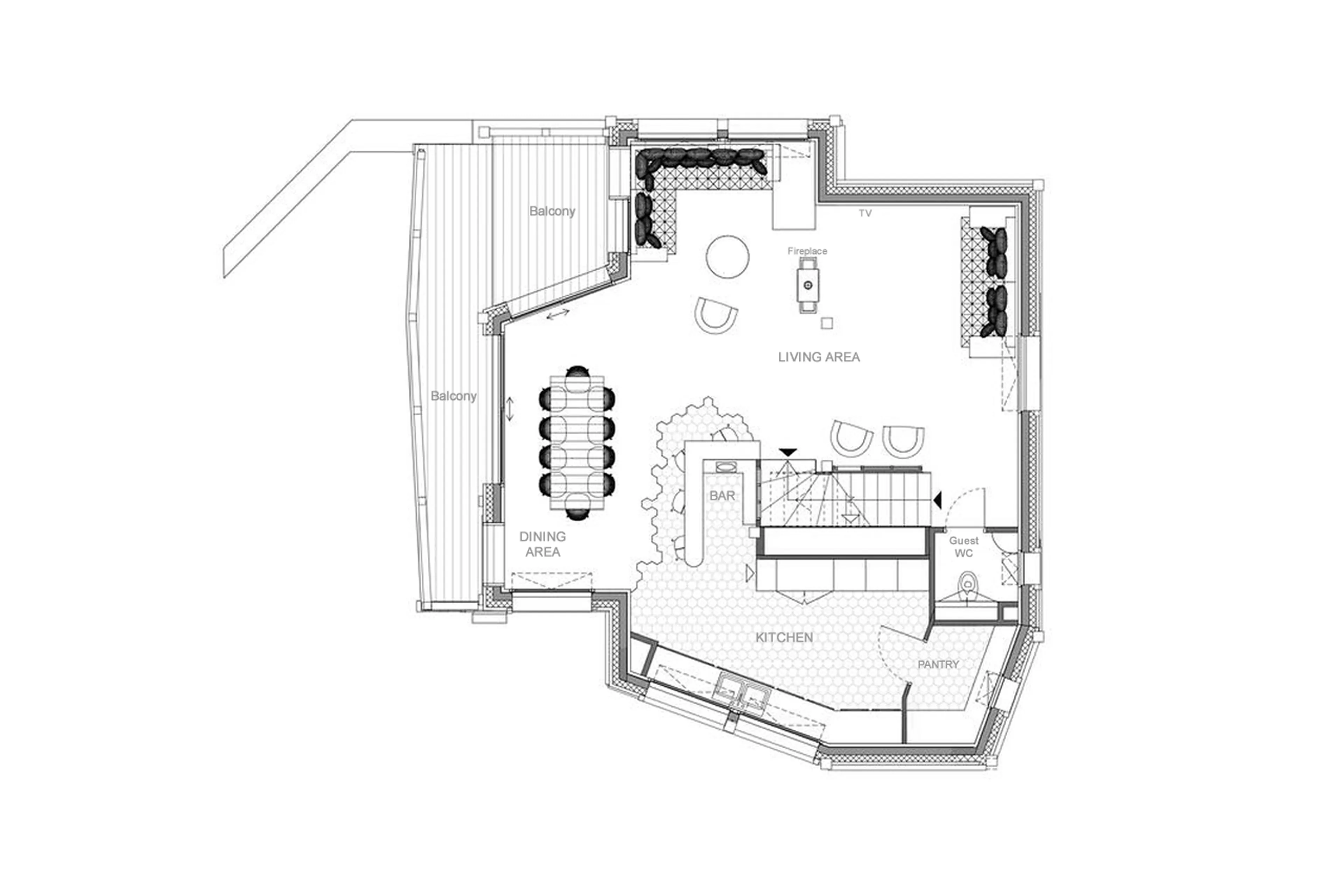Level 1 floor plan of Chalet Reve de Marmottes in Meribel