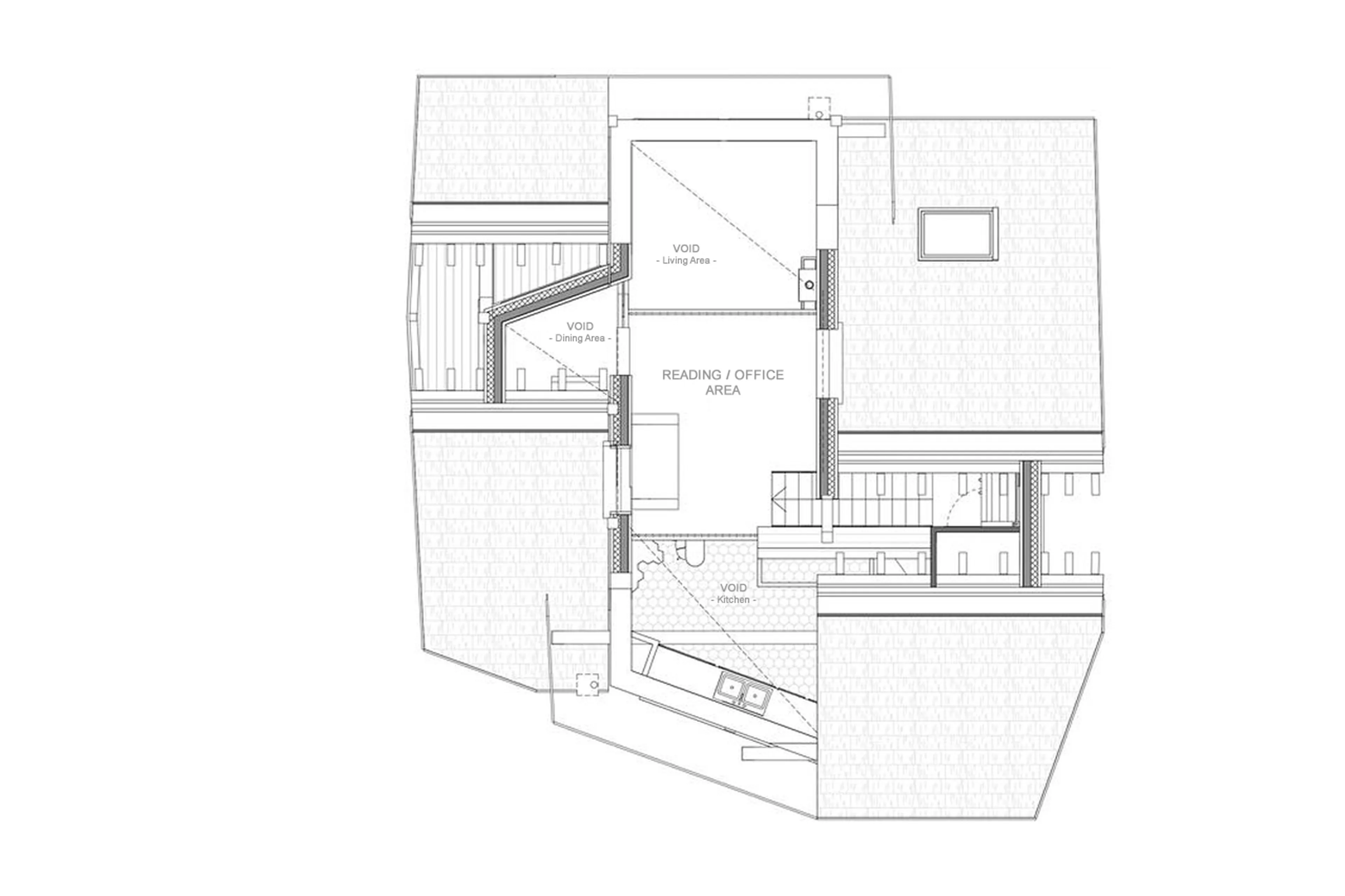 Mezzanine level floor plan of Chalet Reve de Marmottes in Meribel