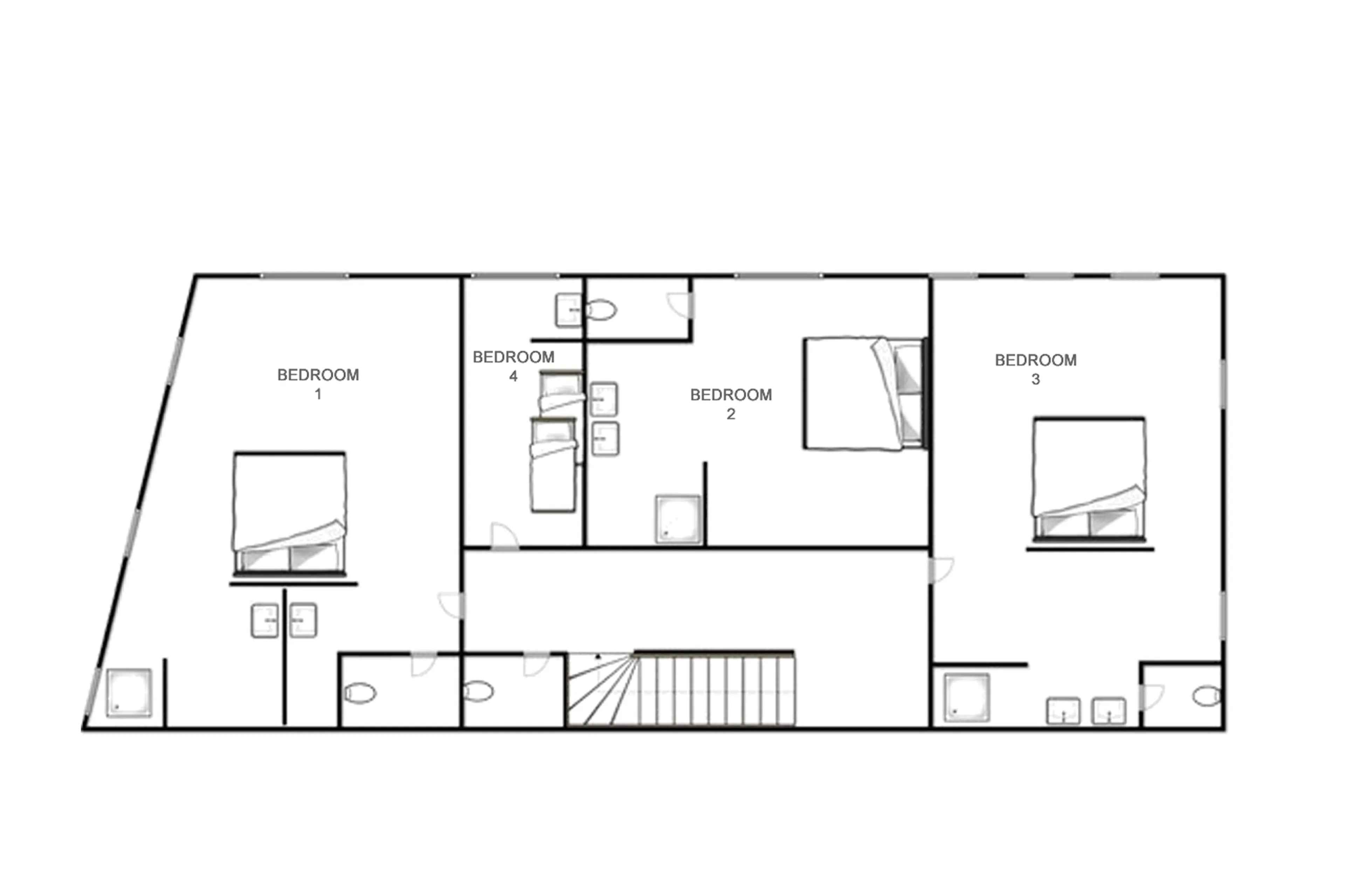 Level 1 floor plan of Chalet Rive Gauche in Val d'Isere