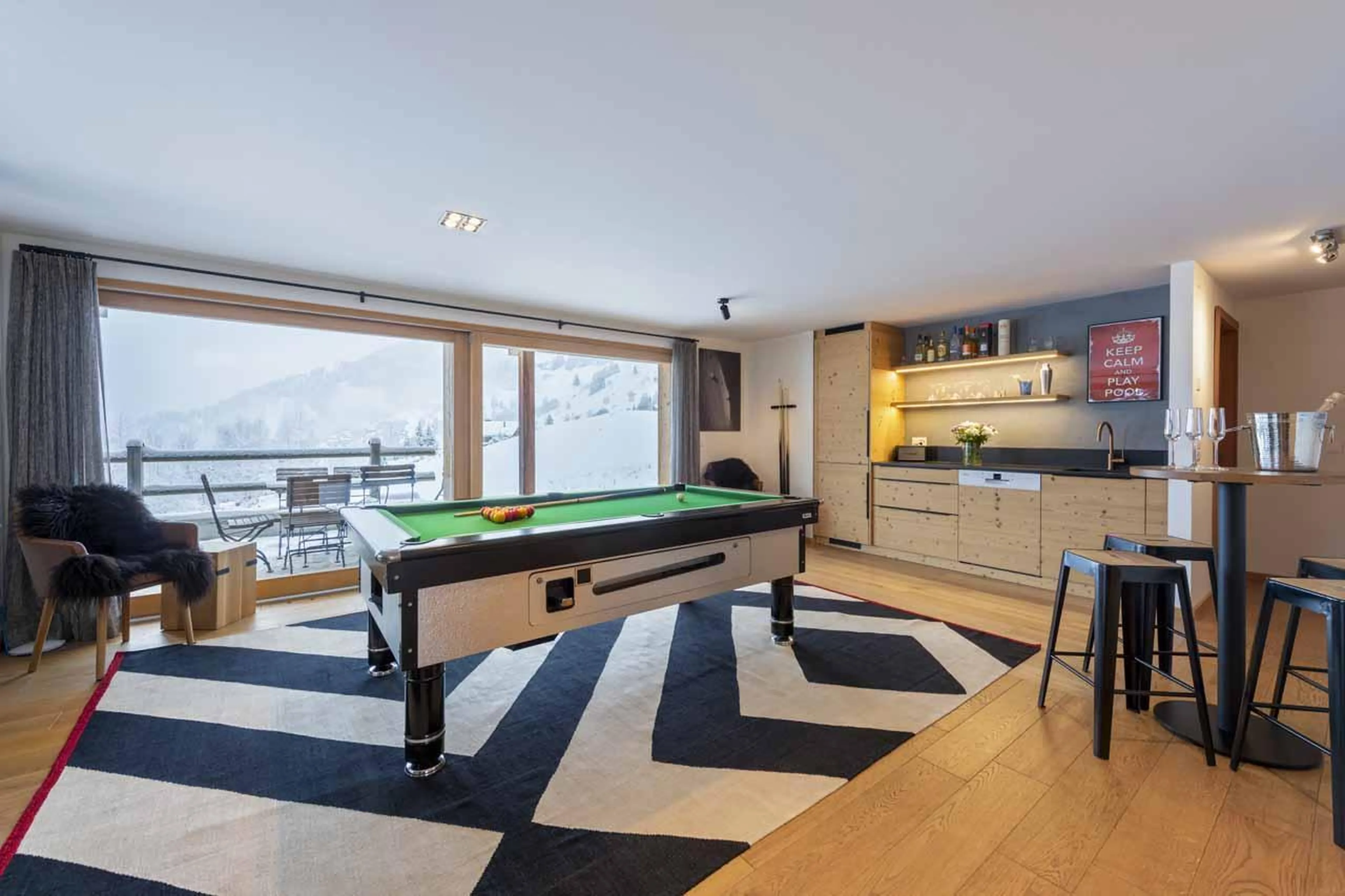 Games room at Chalet Rock in Verbier
