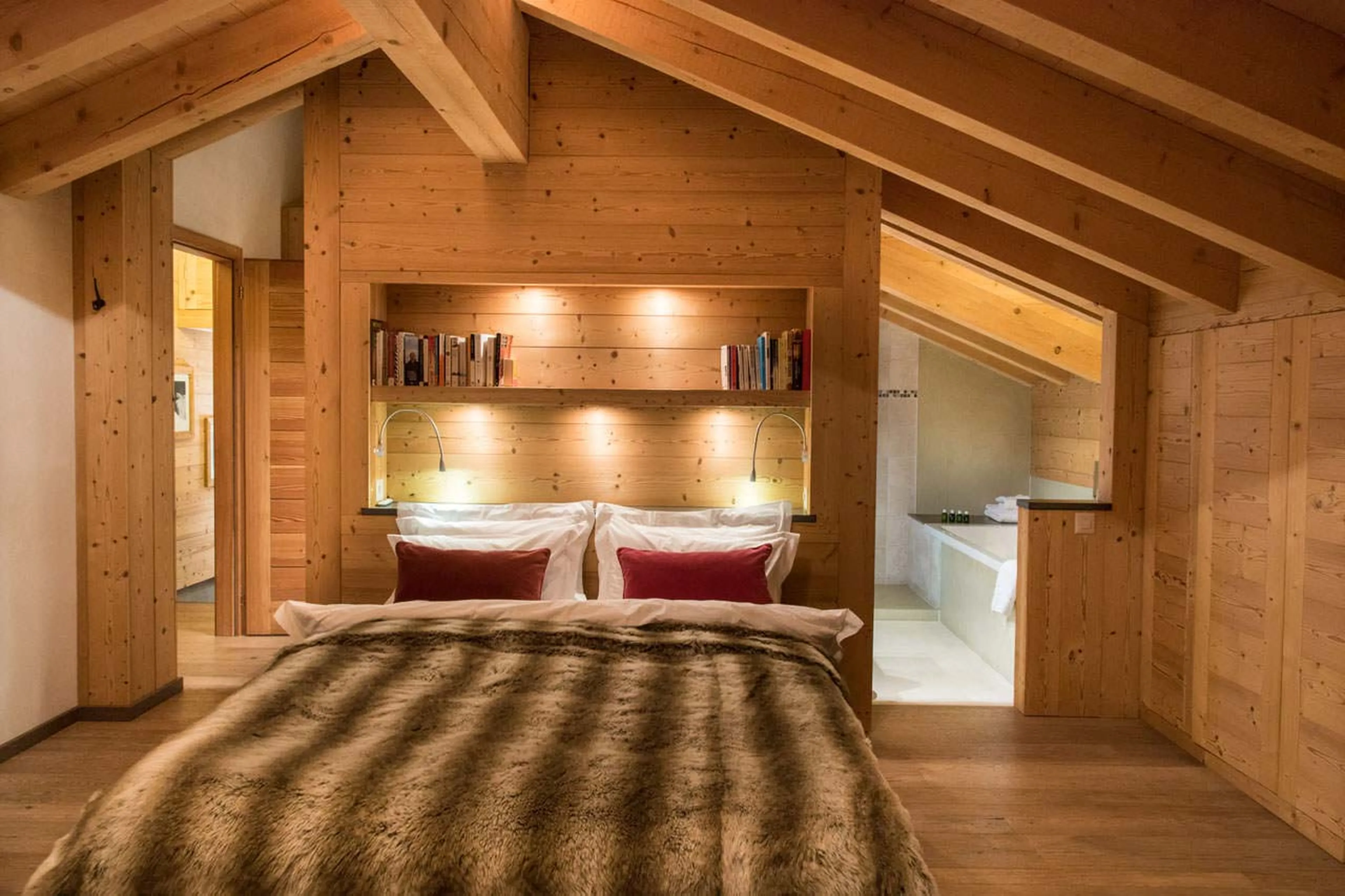Master bedroom at Chalet Rock in Verbier