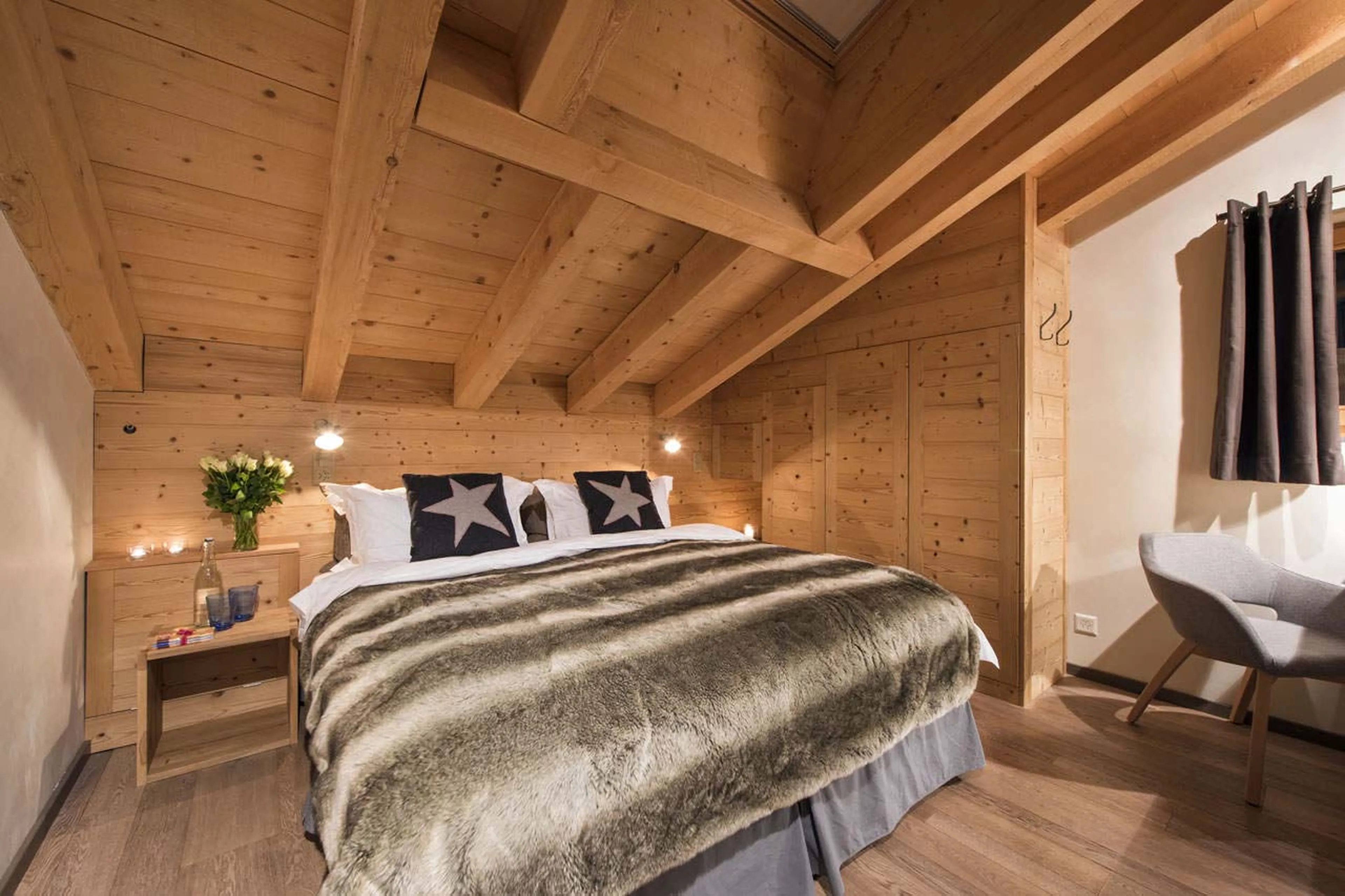 Bedroom two at Chalet Rock in Verbier