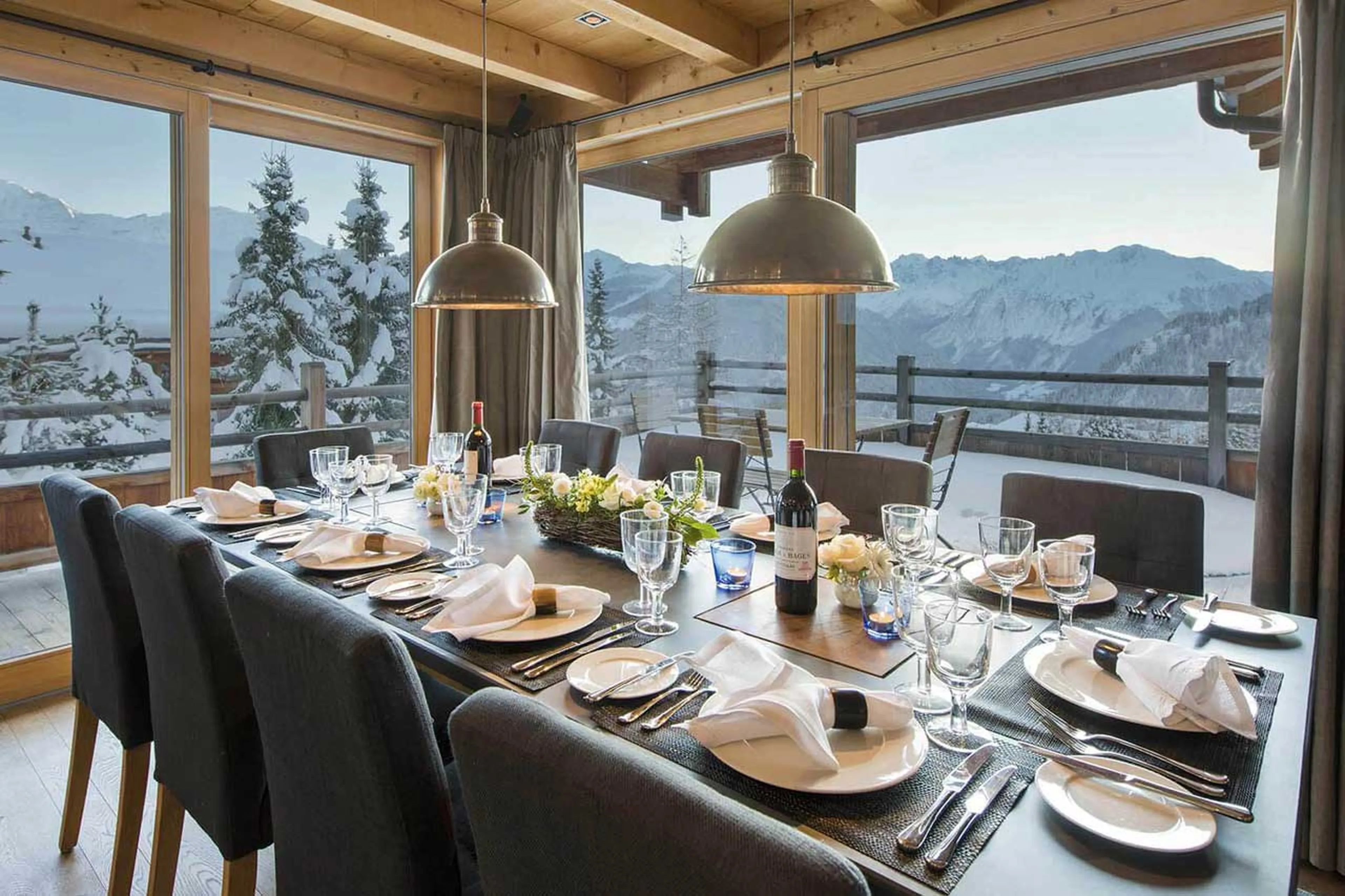 Dining area at Chalet Rock in Verbier