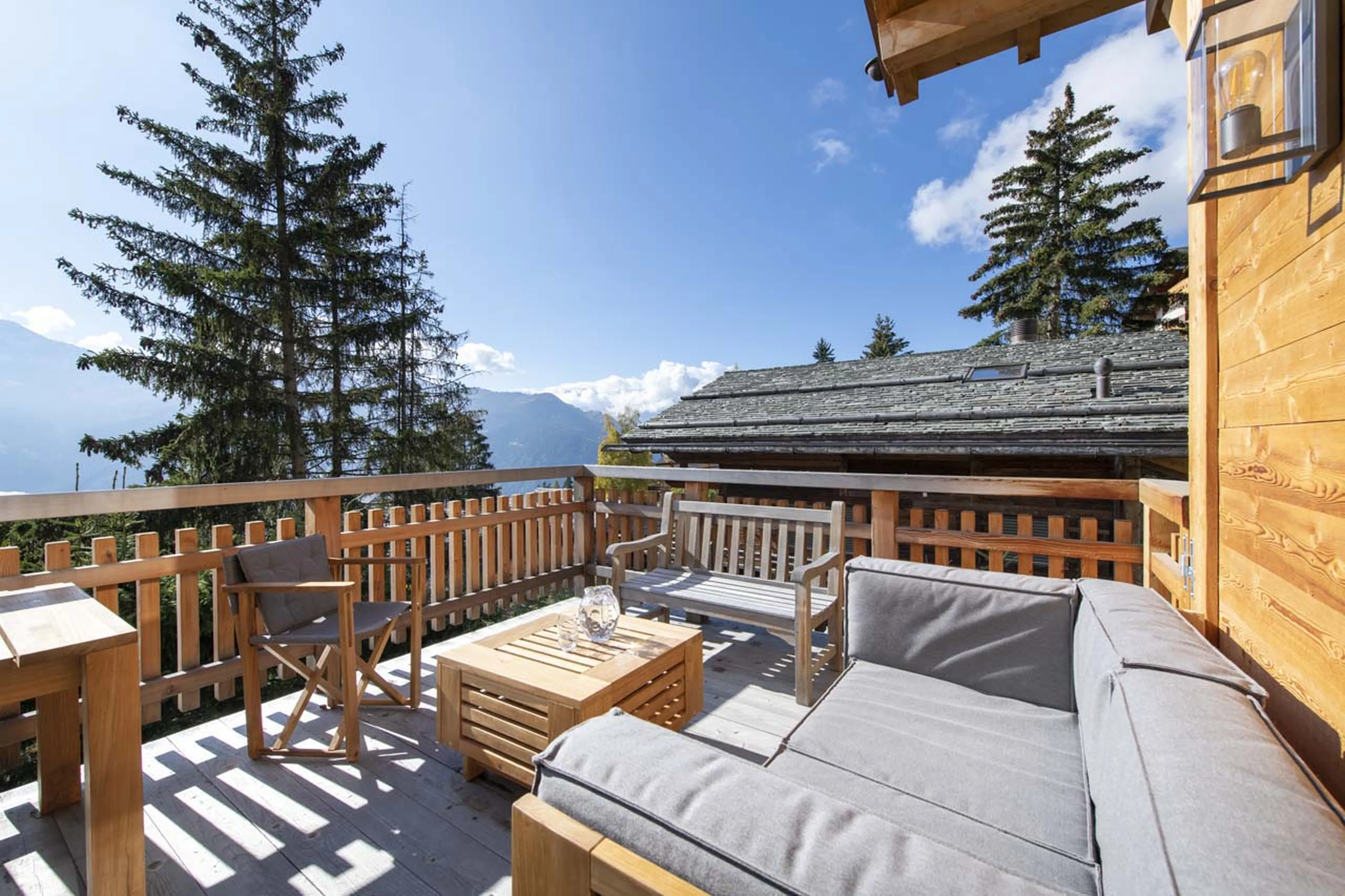 Views form balcony at Chalet Roselle in Verbier