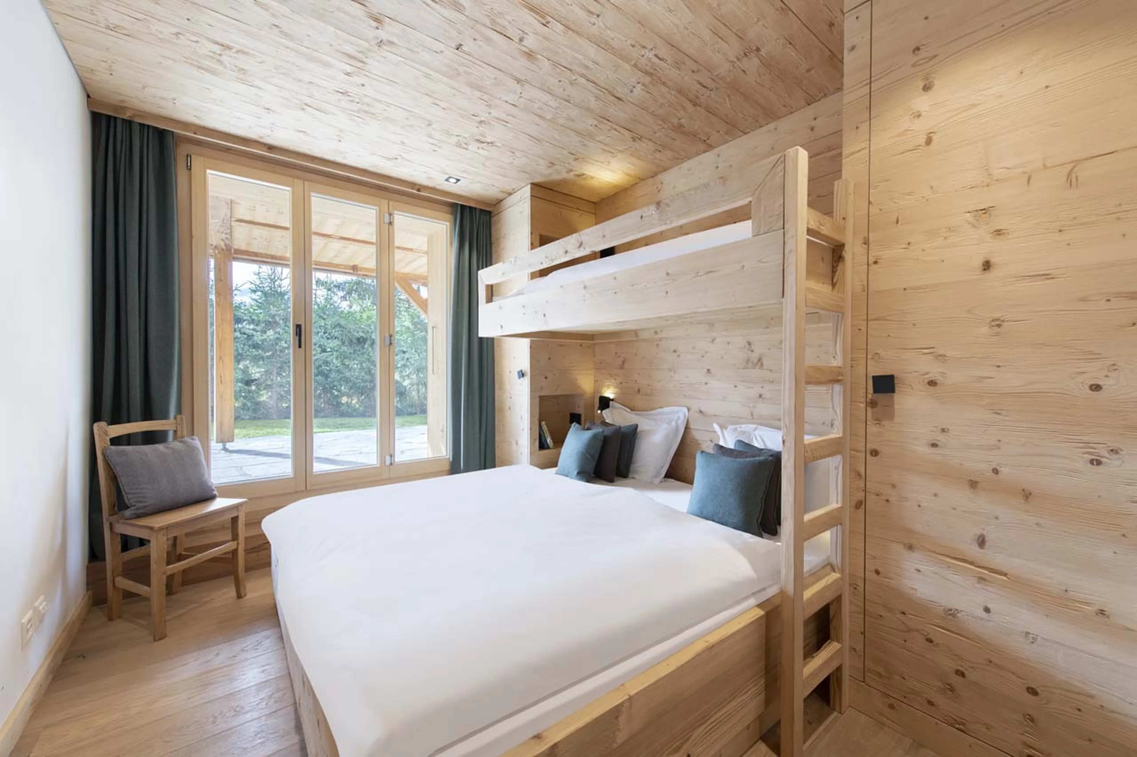Bedroom one at Chalet Roselle in Verbier