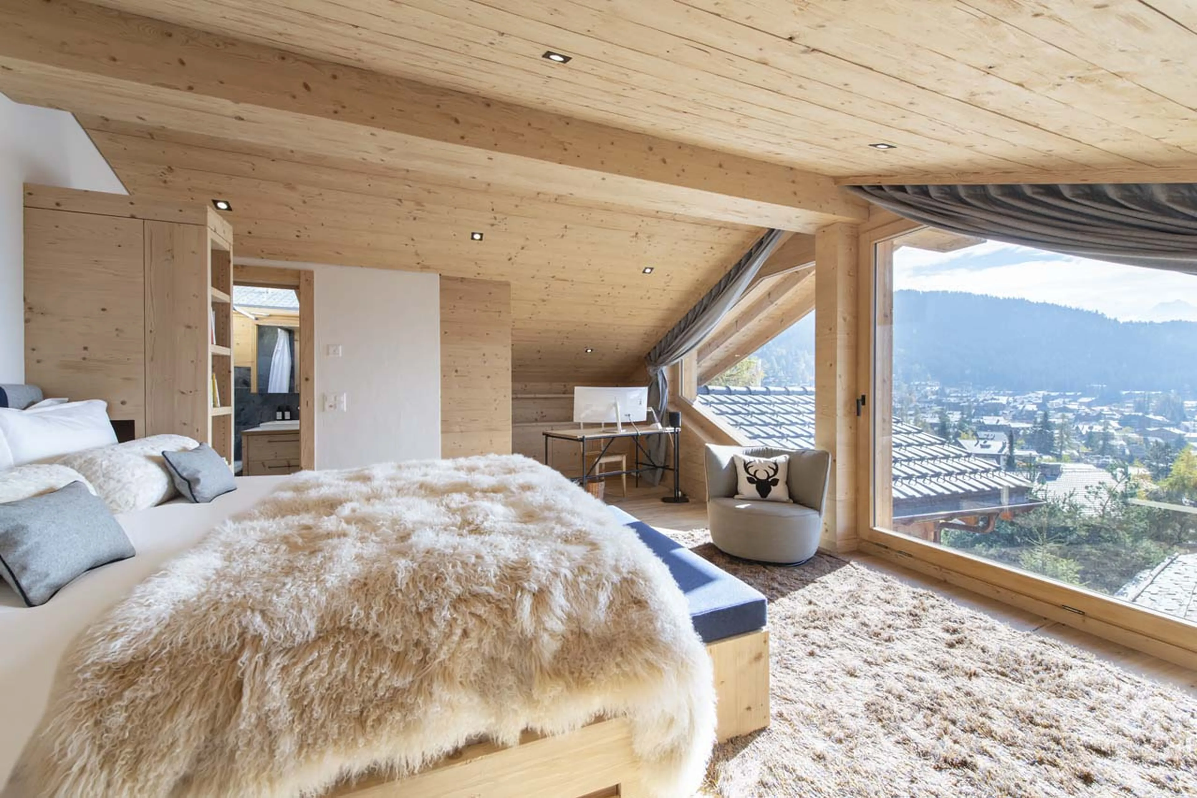 Bedroom three at Chalet Roselle in Verbier