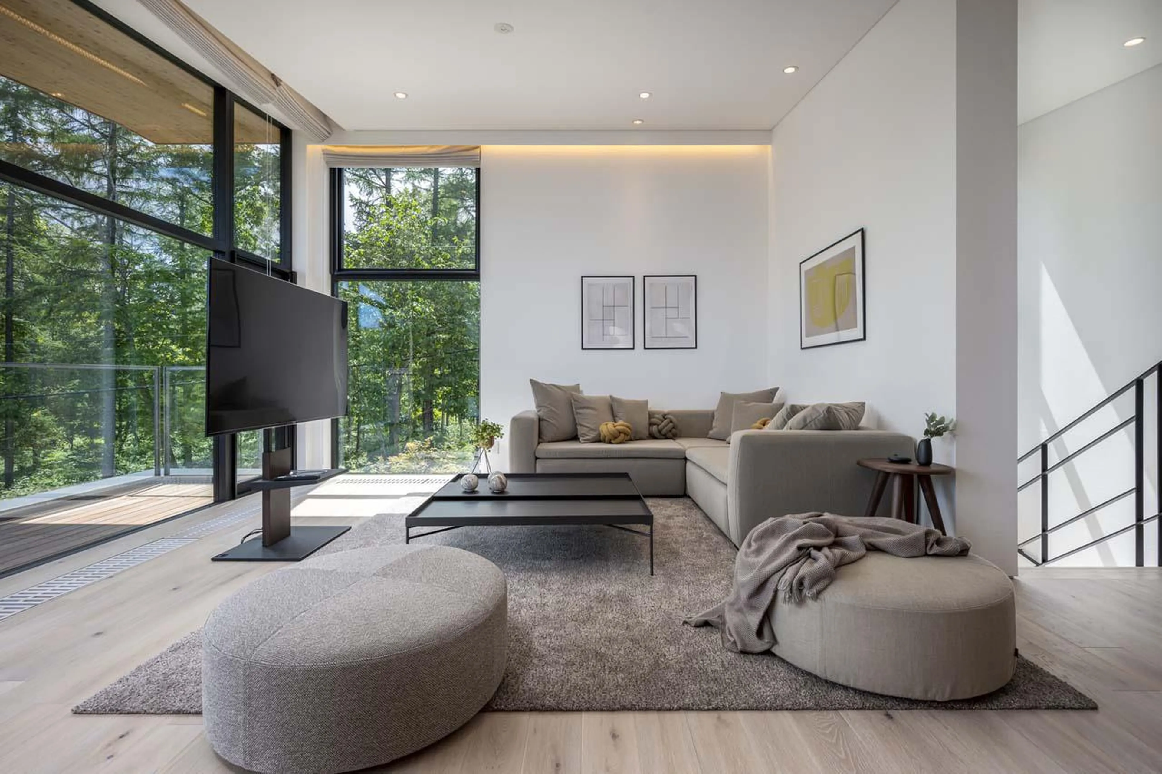 Open-plan living area at Chalet Ryoun in Niseko