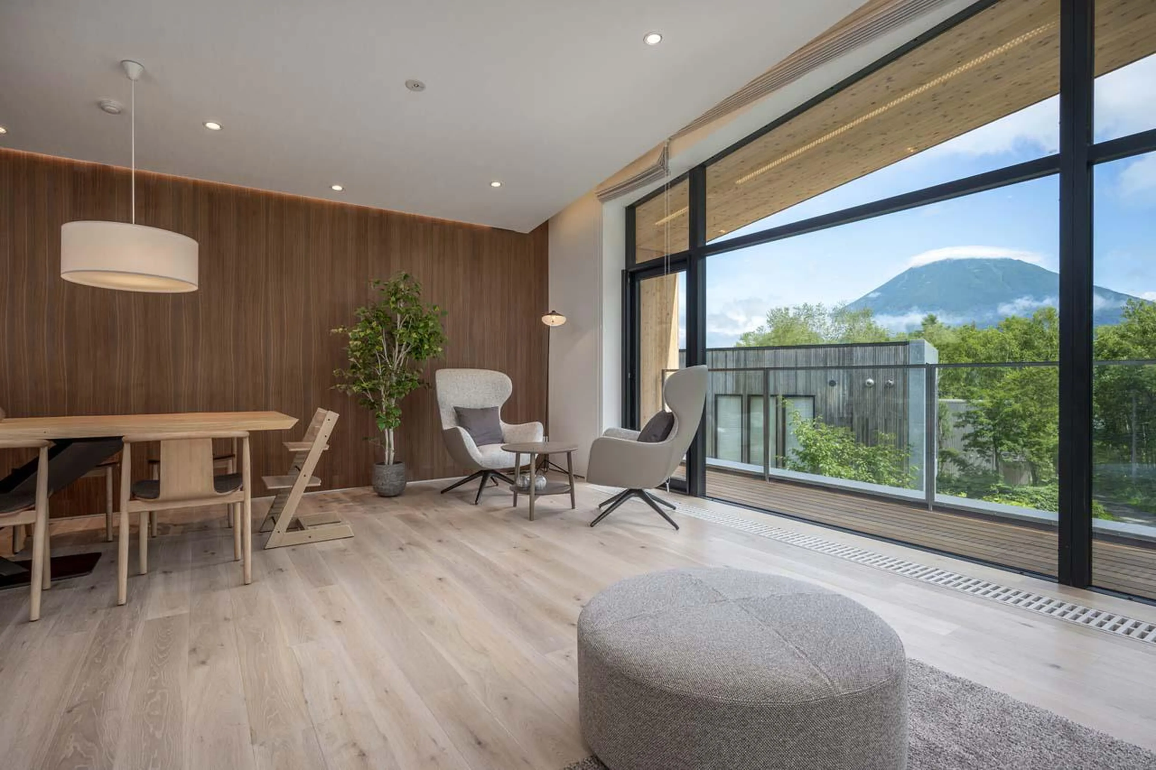 Access to balcony with views of Mount Yotei at Chalet Ryoun in Niseko