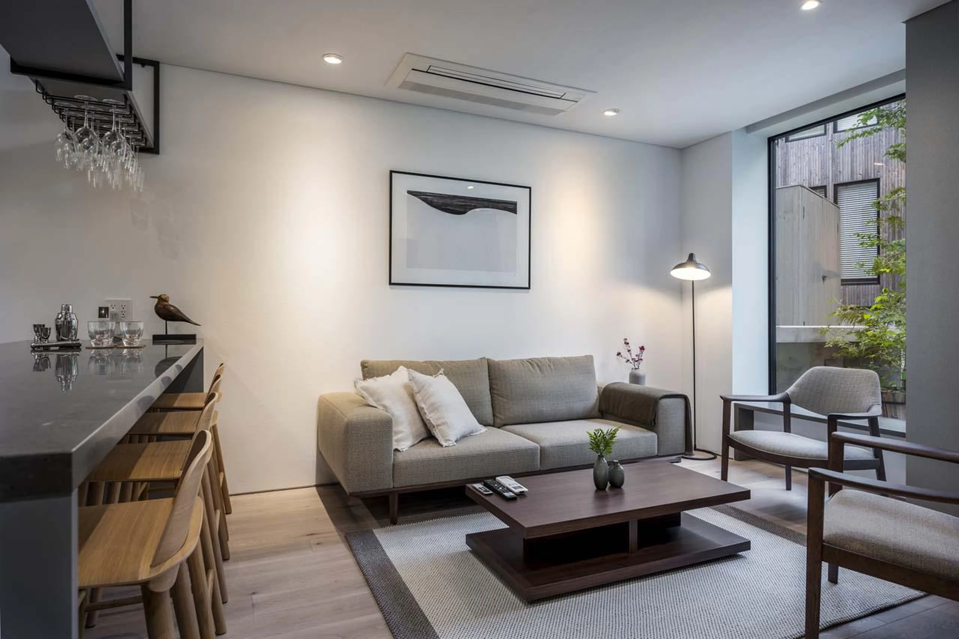 Top-floor living area at Chalet Ryoun in Niseko