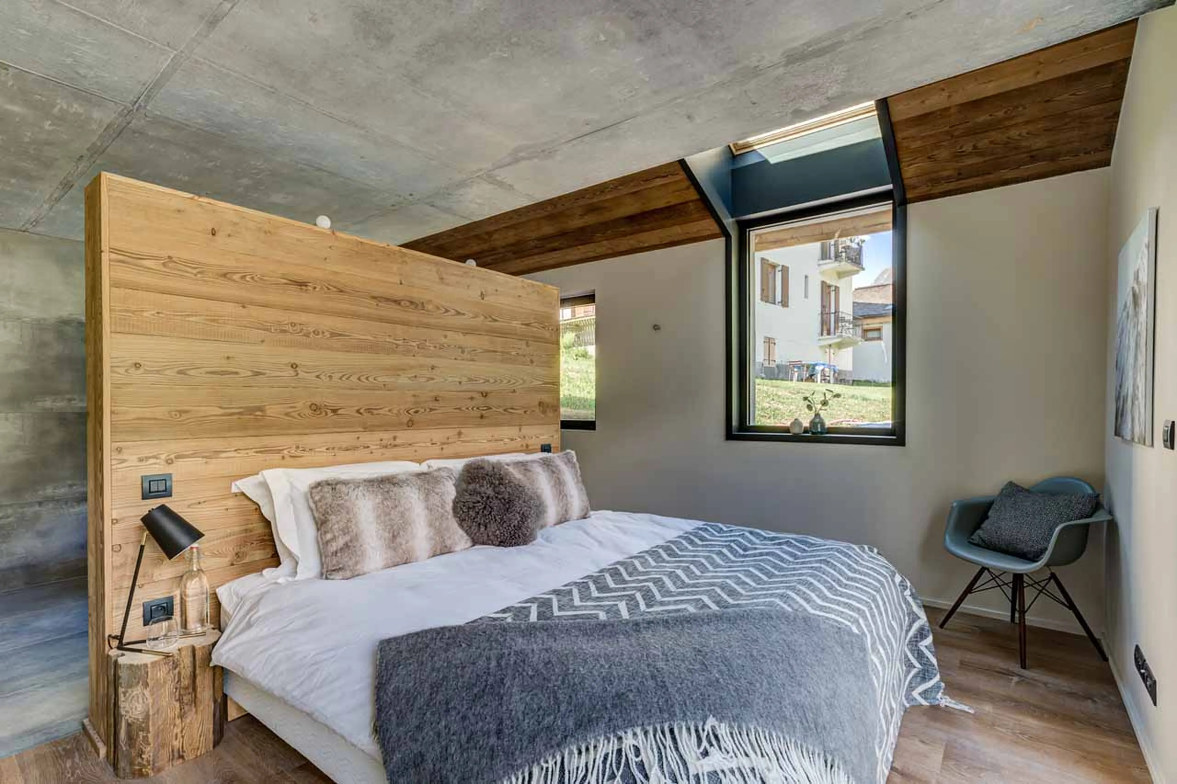 Bedroom one at Open plan living area at Chalet Rytola