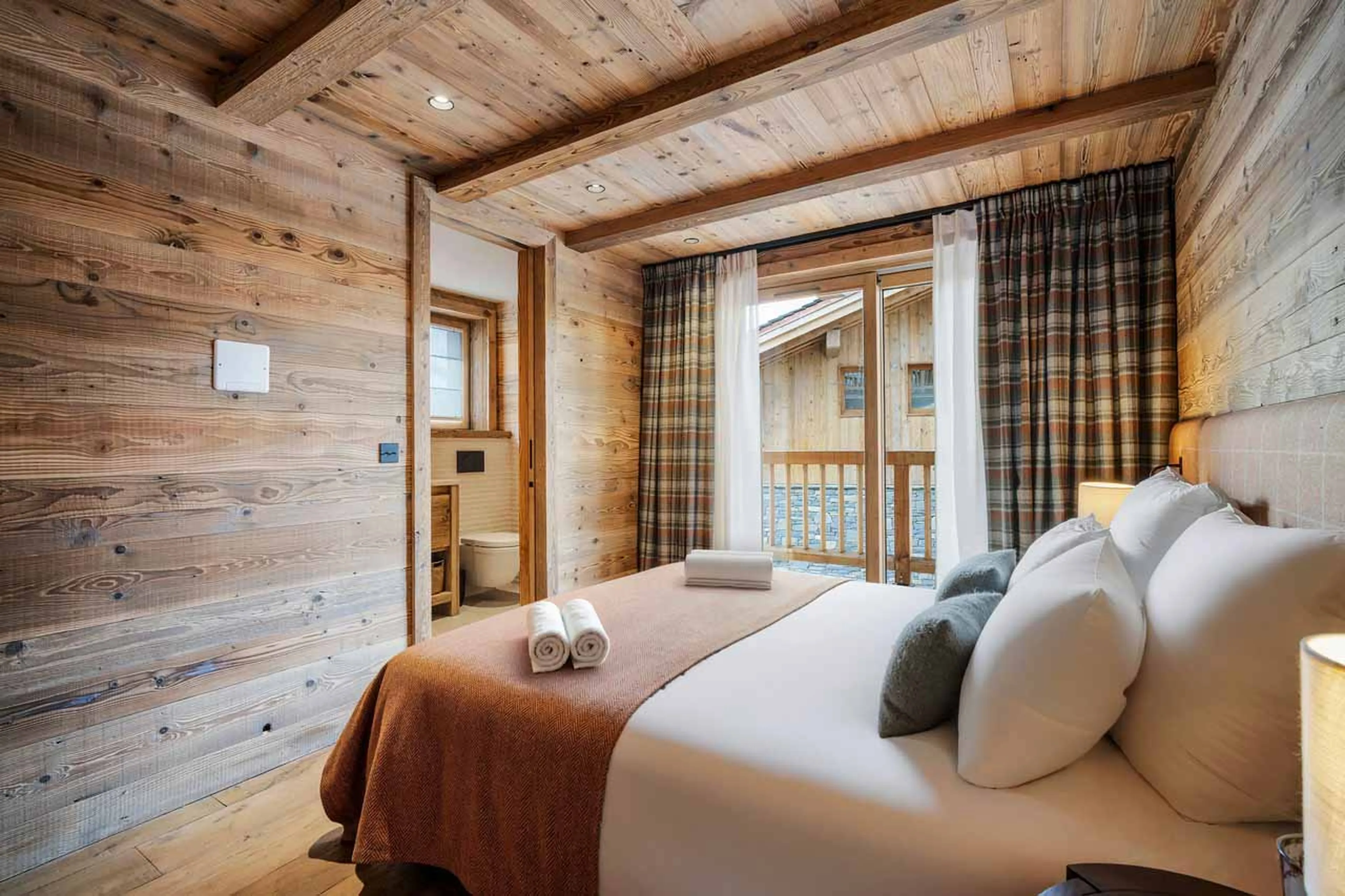 Bedroom 1 balcony at Chalet Sable Blanc in Saint Martin de Belleville