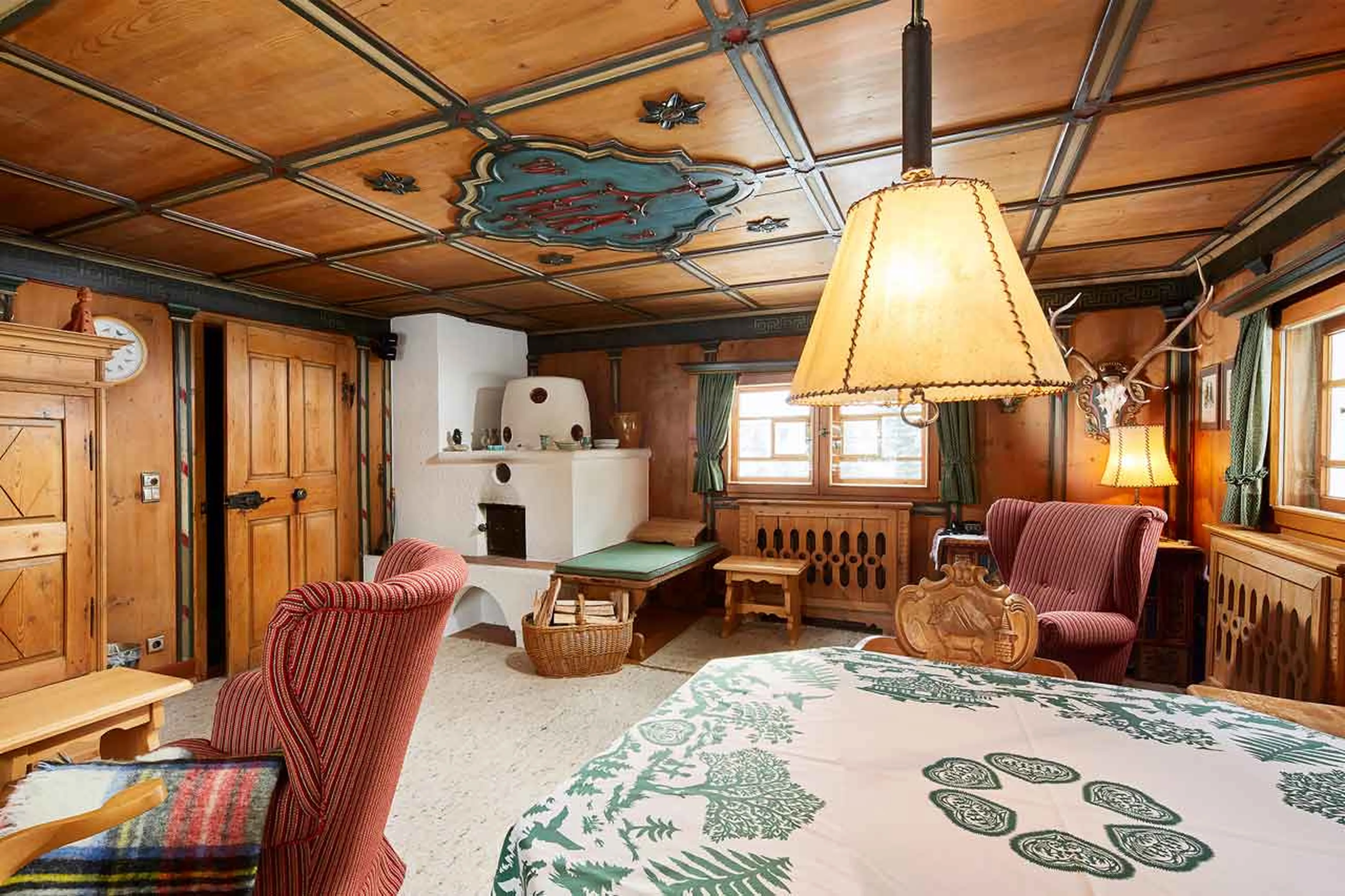 Living area overview at Chalet Saege in Lech