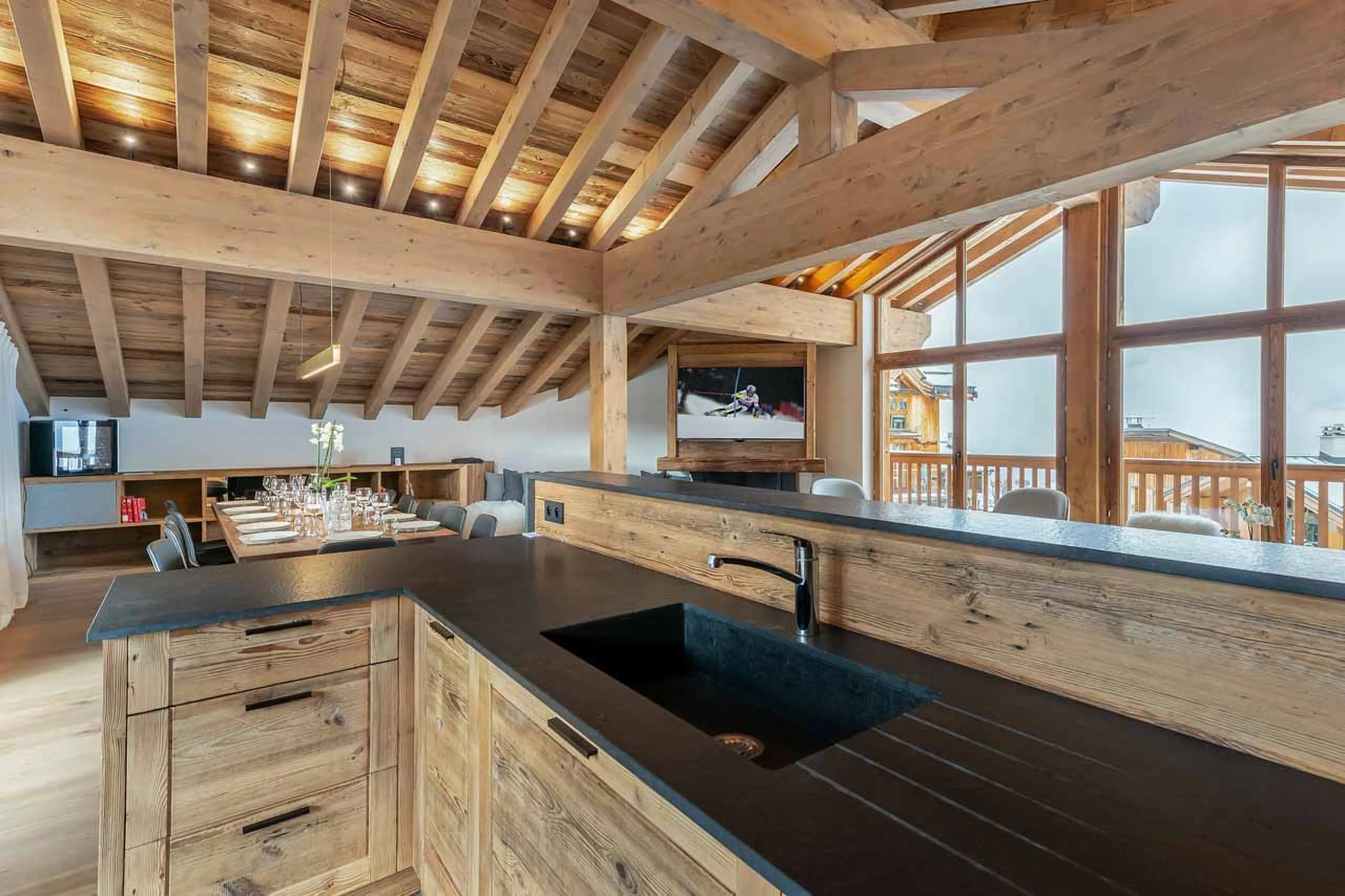 Kitchen at Chalet San Pietro in Courchevel 1850