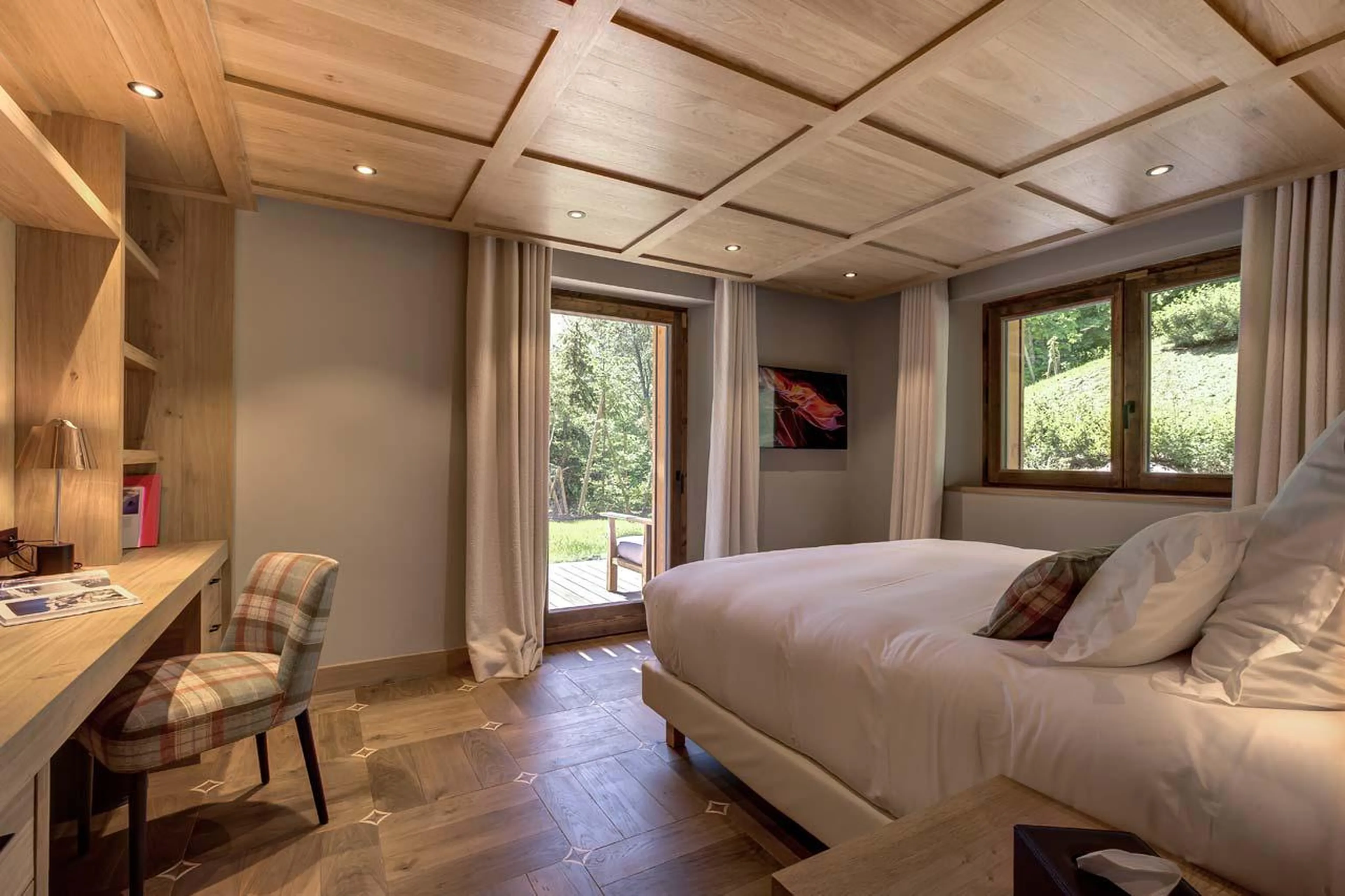 Terrace access from bedroom three in Chalet Saphir in Chamonix