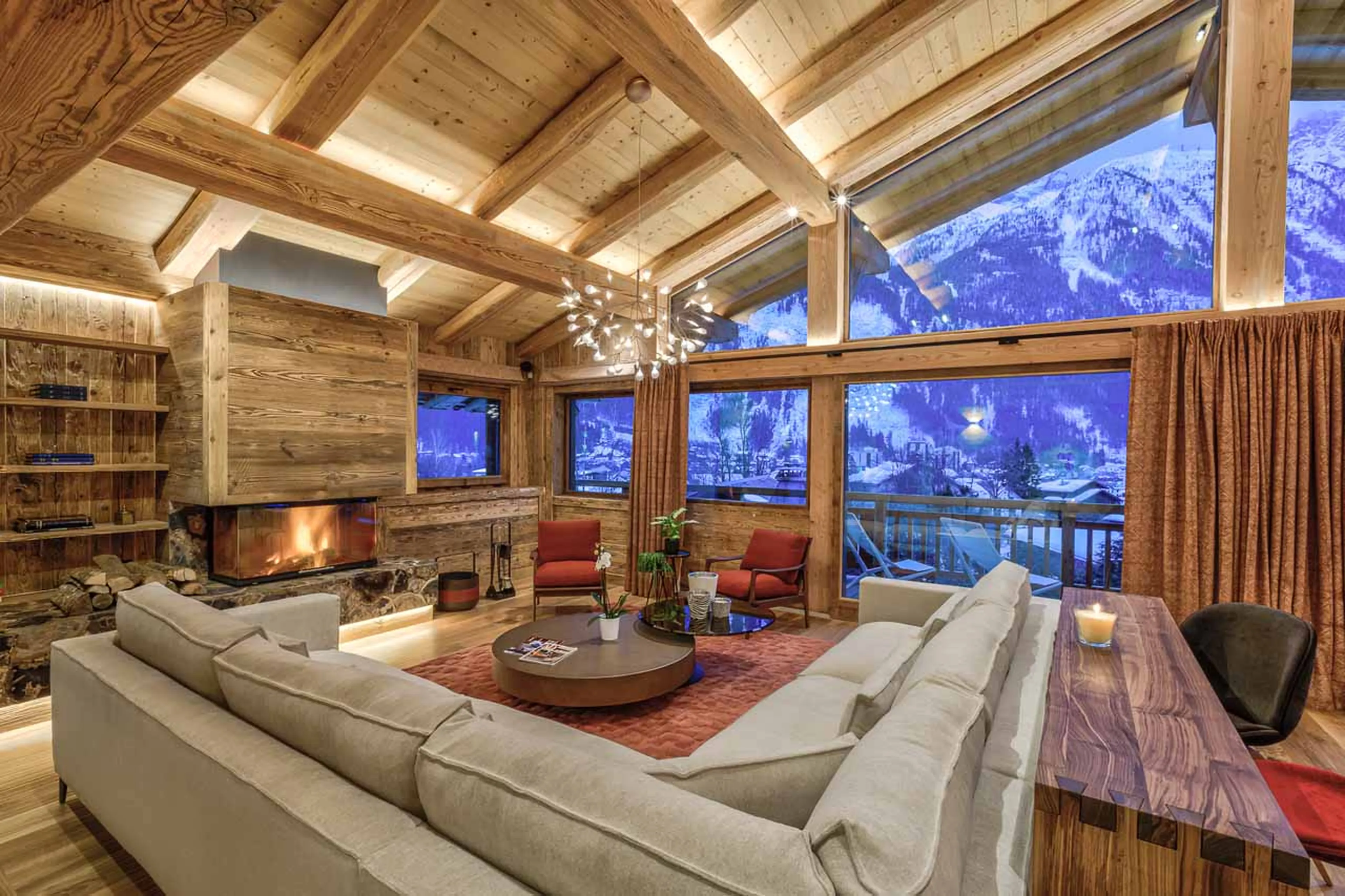 Incredible views from living area of Chalet Saphir in Chamonix