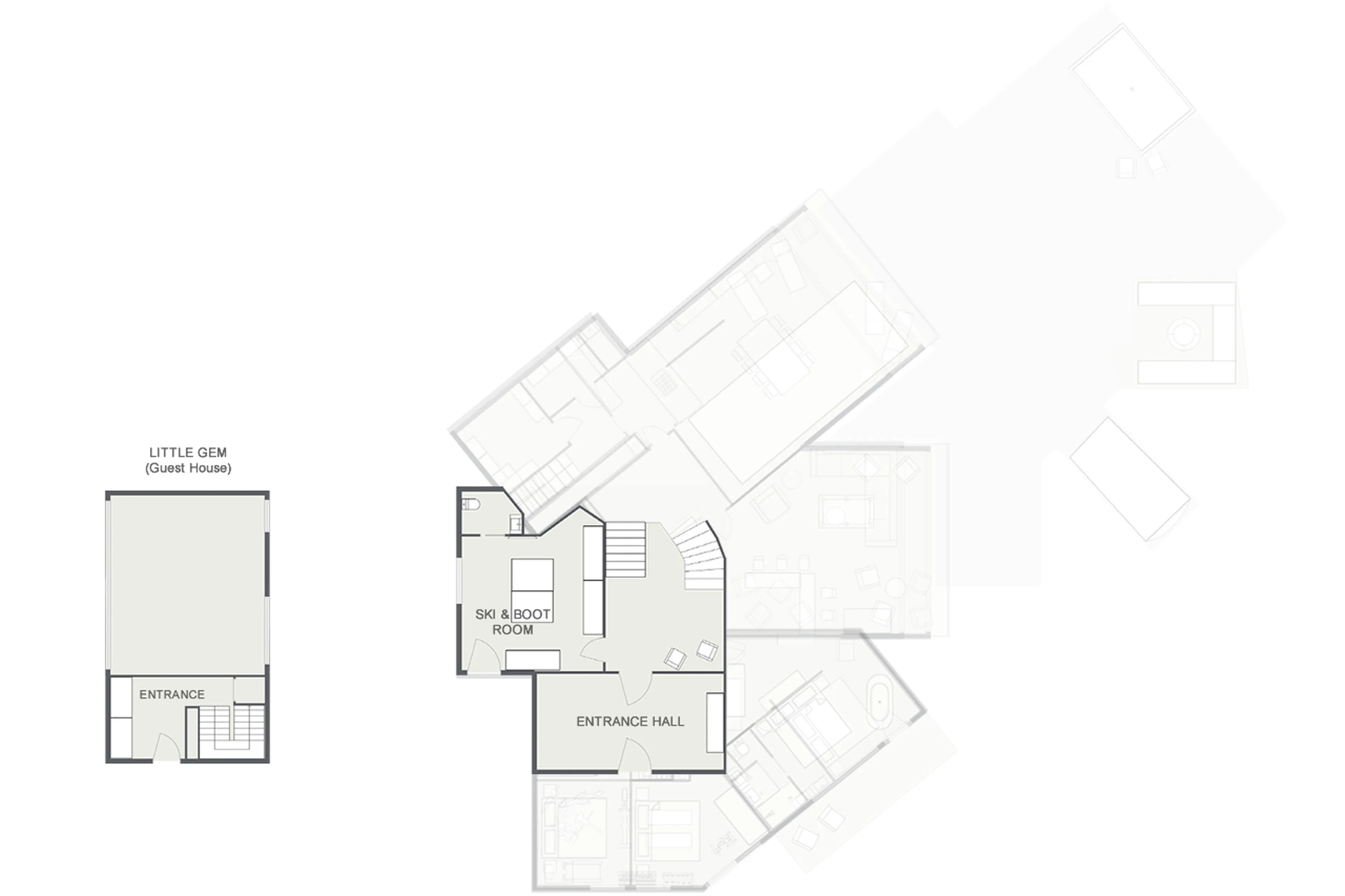Level 0 floor plan of Chalet Sapphire Gem in Morzine