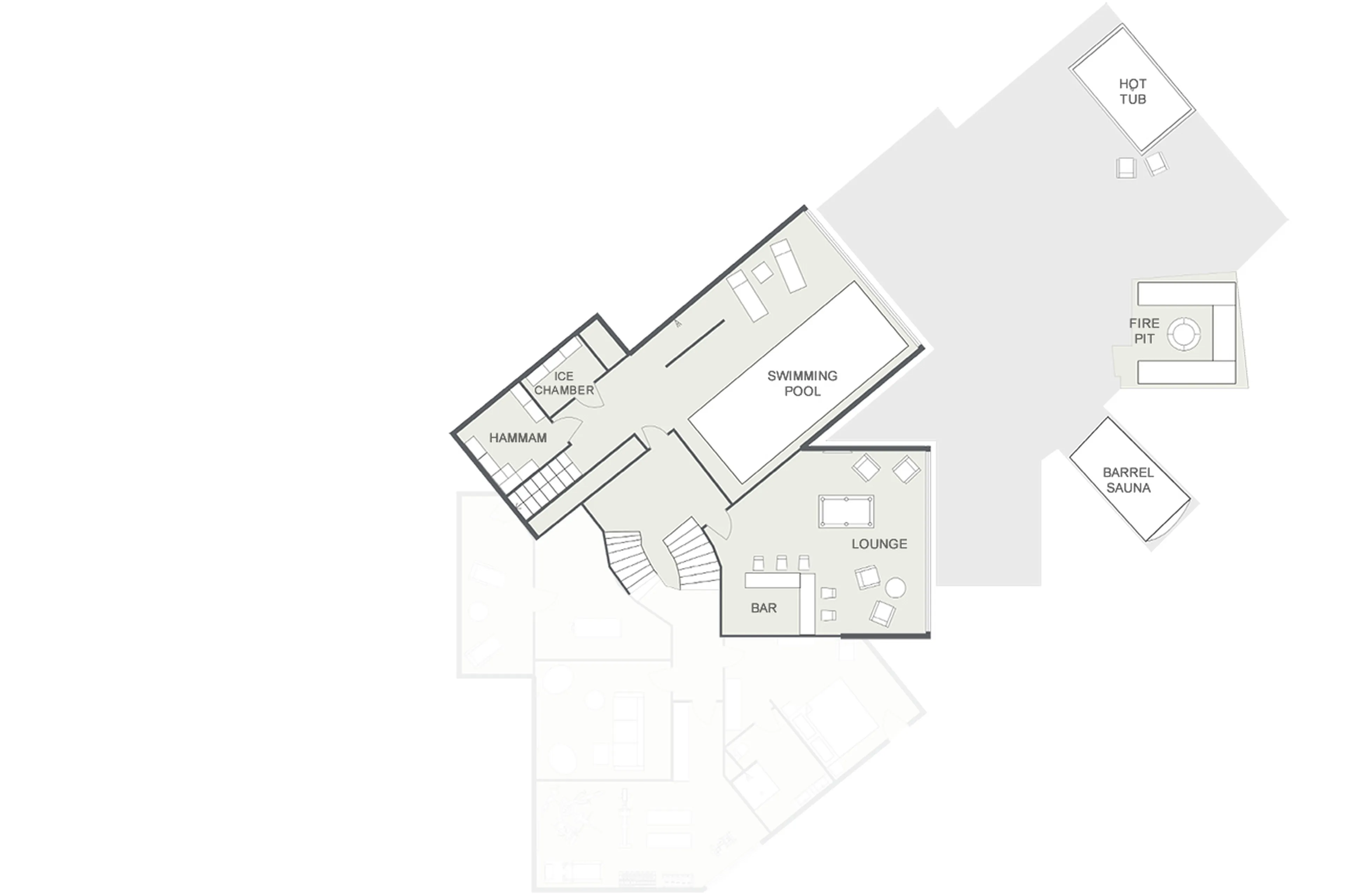 Level -3 floor plan of Chalet Sapphire Gem in Morzine
