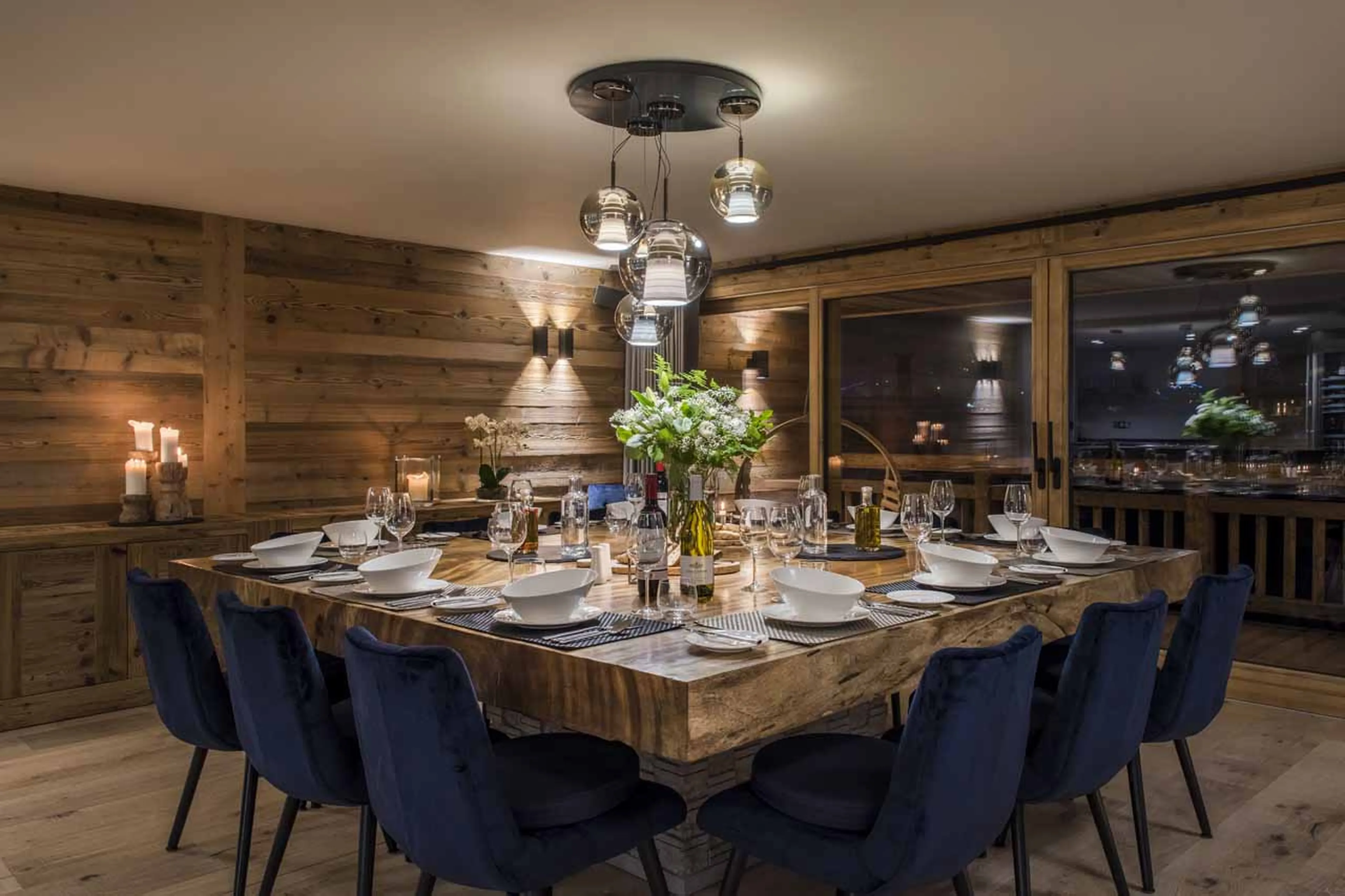 Dining table at Chalet Sapphire in Morzine