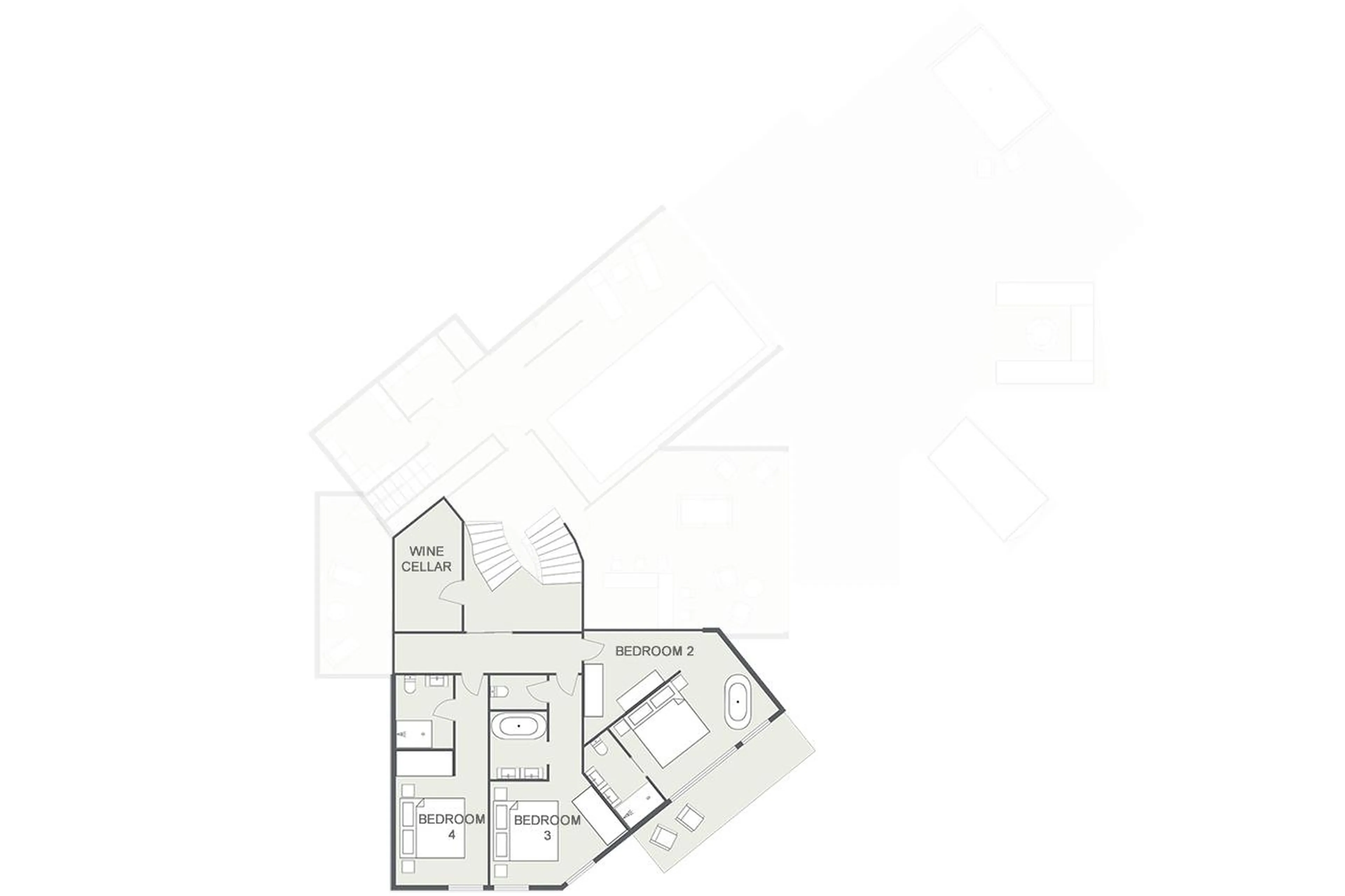 Level -2 floor plan of Chalet Sapphire in Morzine