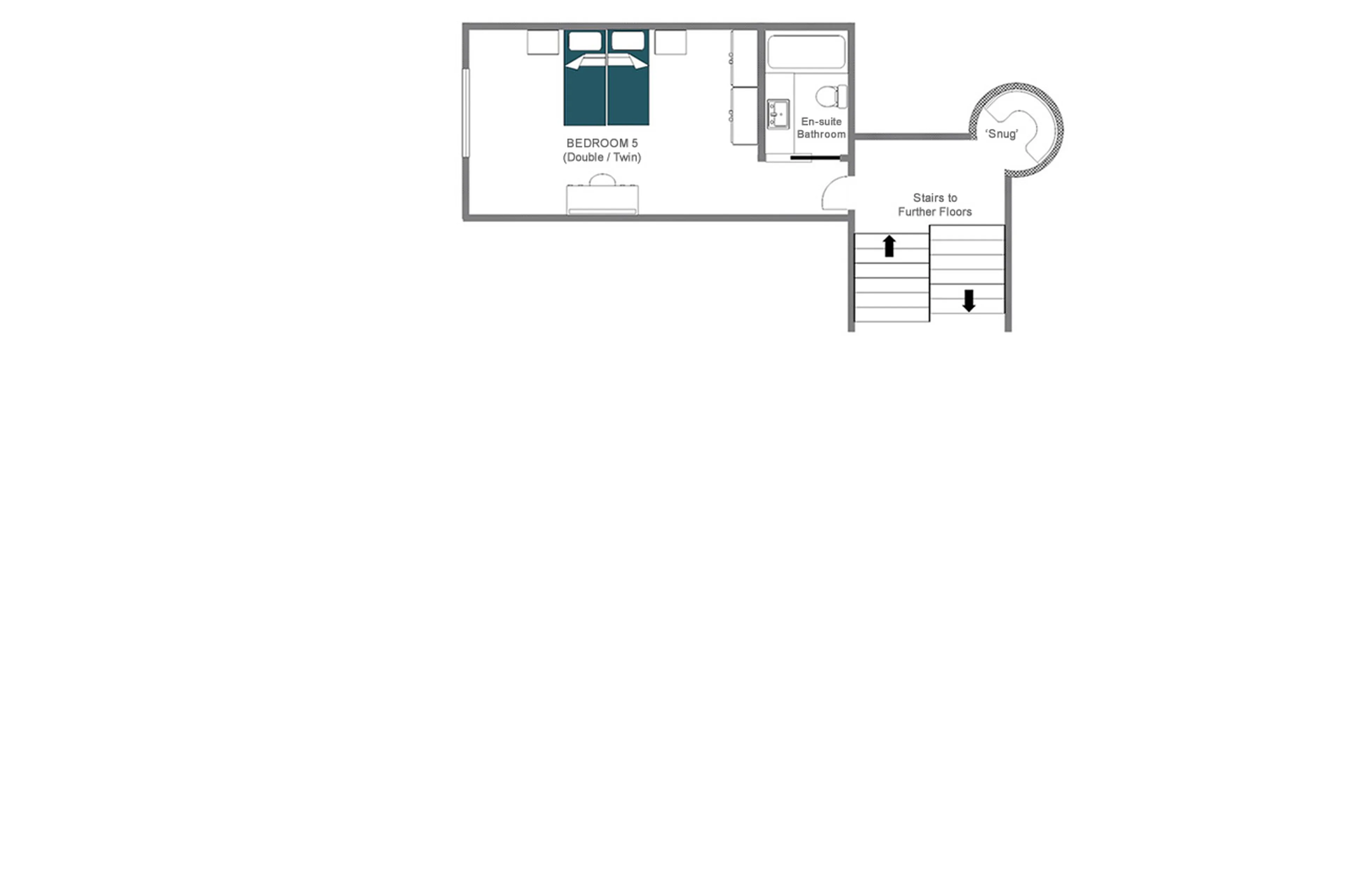 Upper ground floor floor plan of Chalet Maria Schnee in St Anton