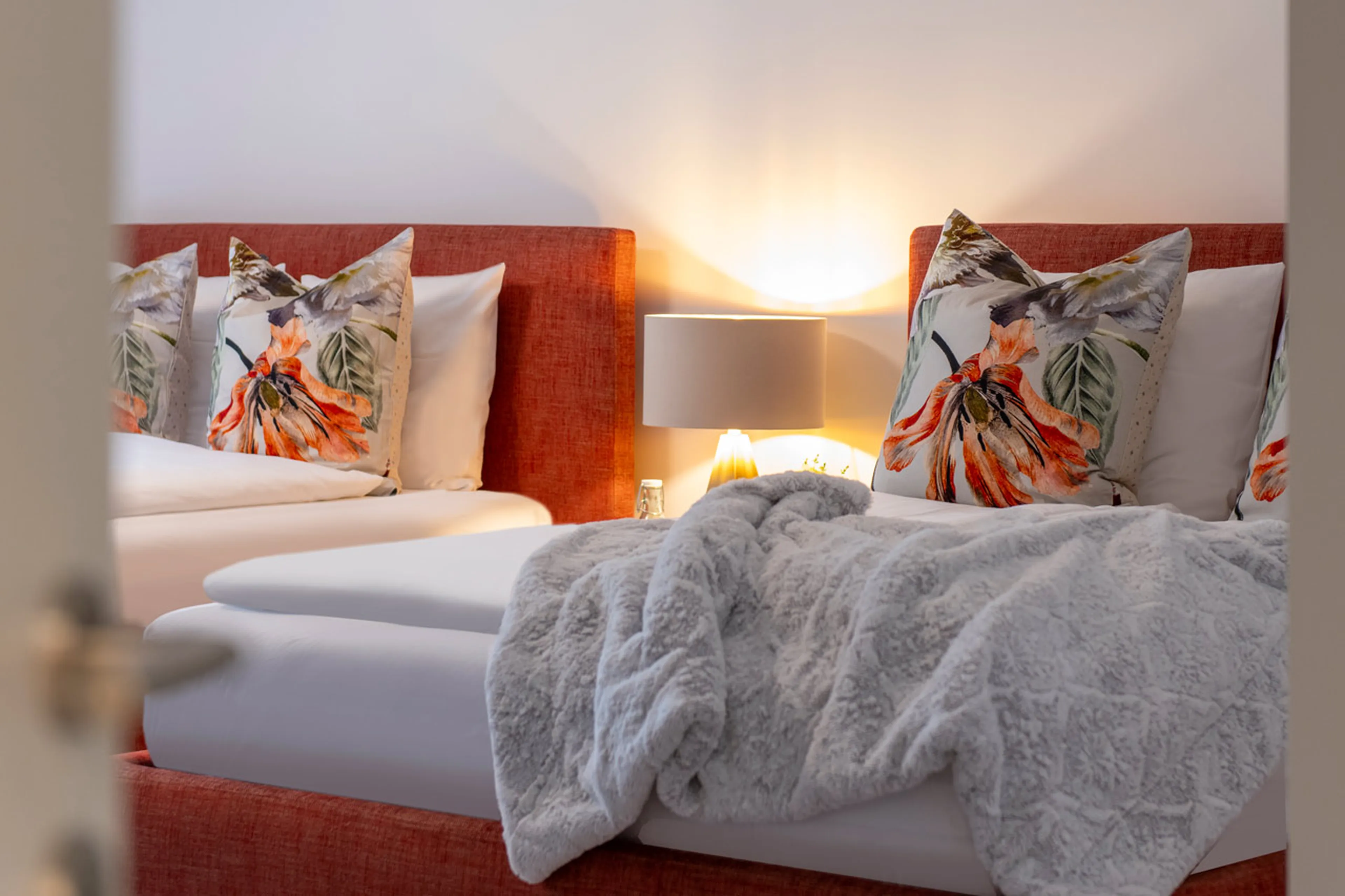 Bedroom detail at Chalet Seehorn in Davos